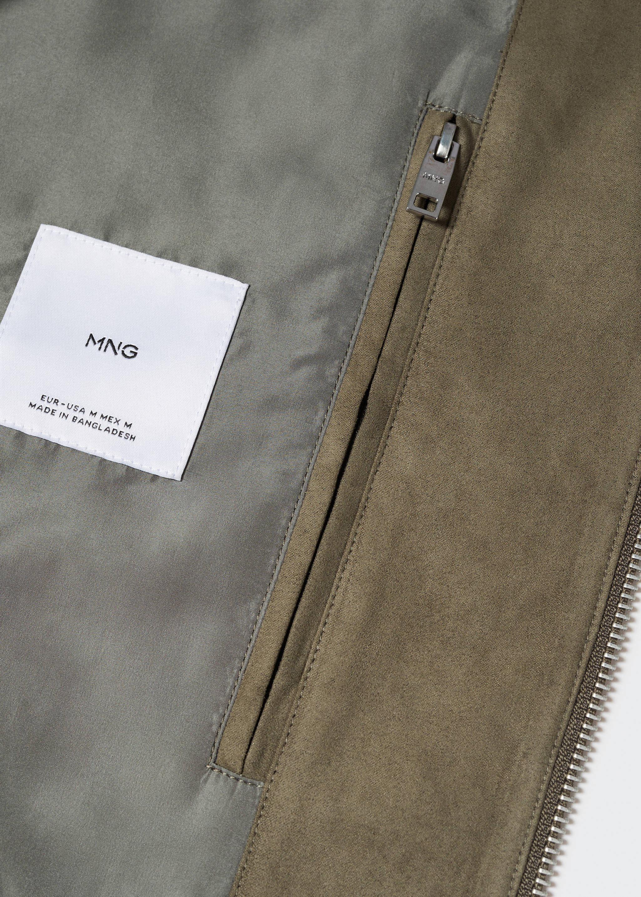 Suede-effect bomber jacket - Details of the article 8