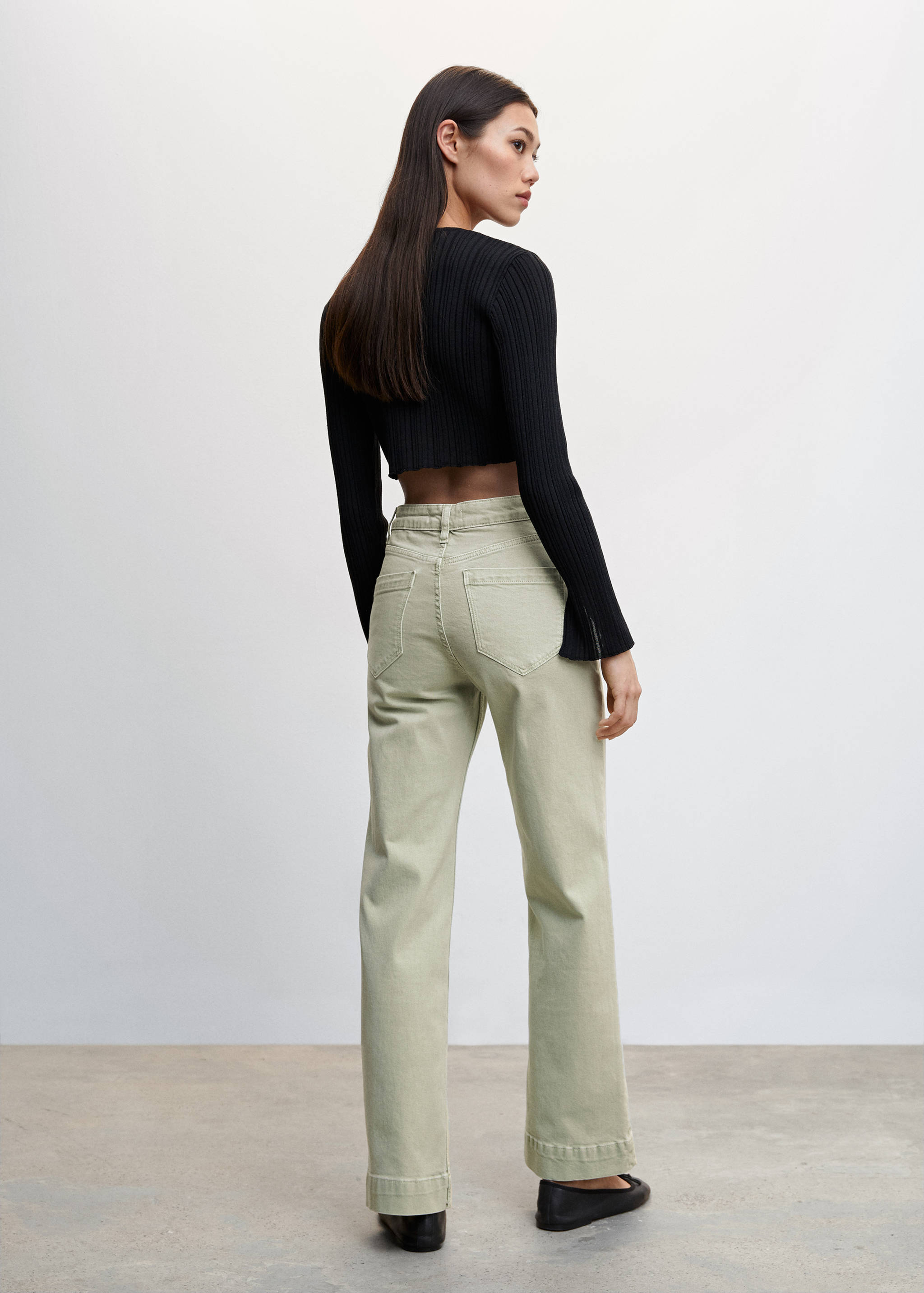 Wideleg jeans with pockets - Reverse of the article