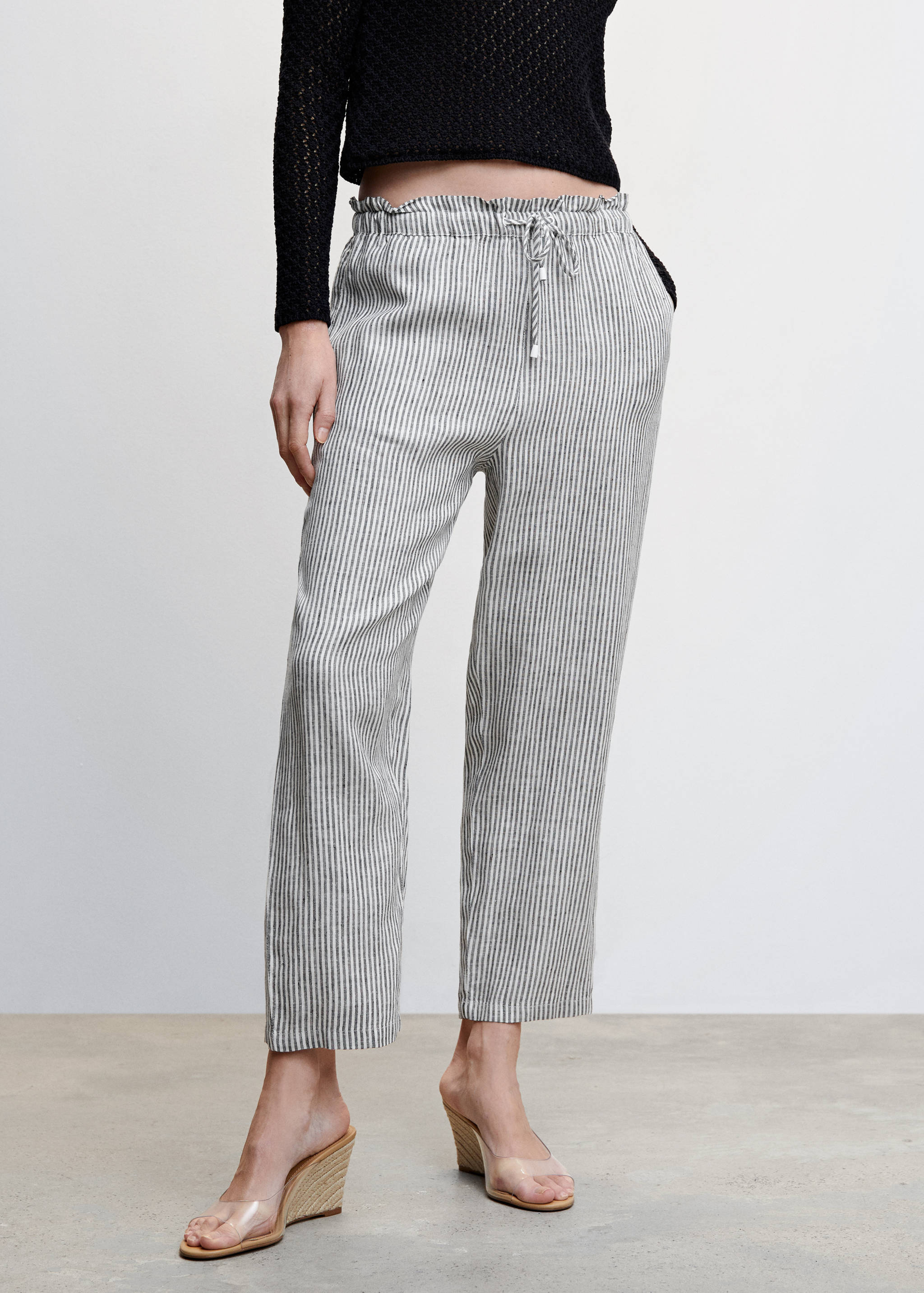 Linen jogger trousers - Medium plane