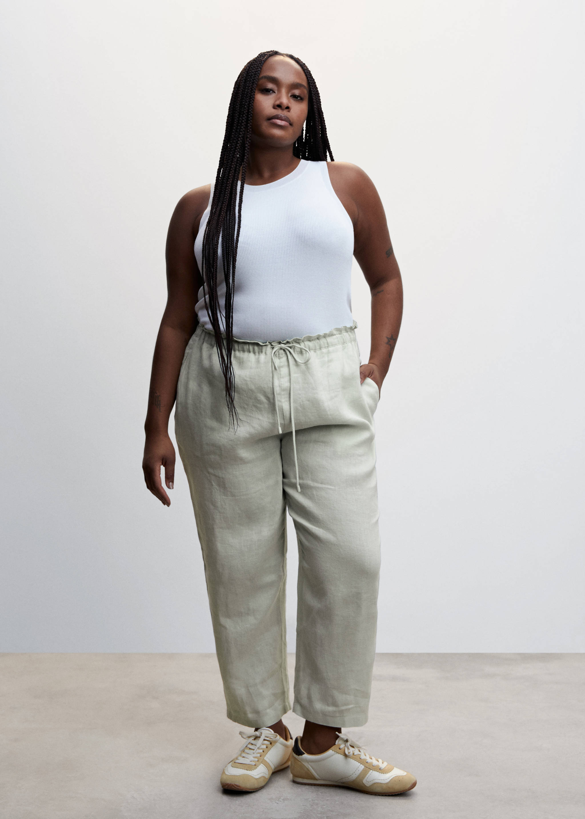 Linen jogger trousers - Details of the article 3