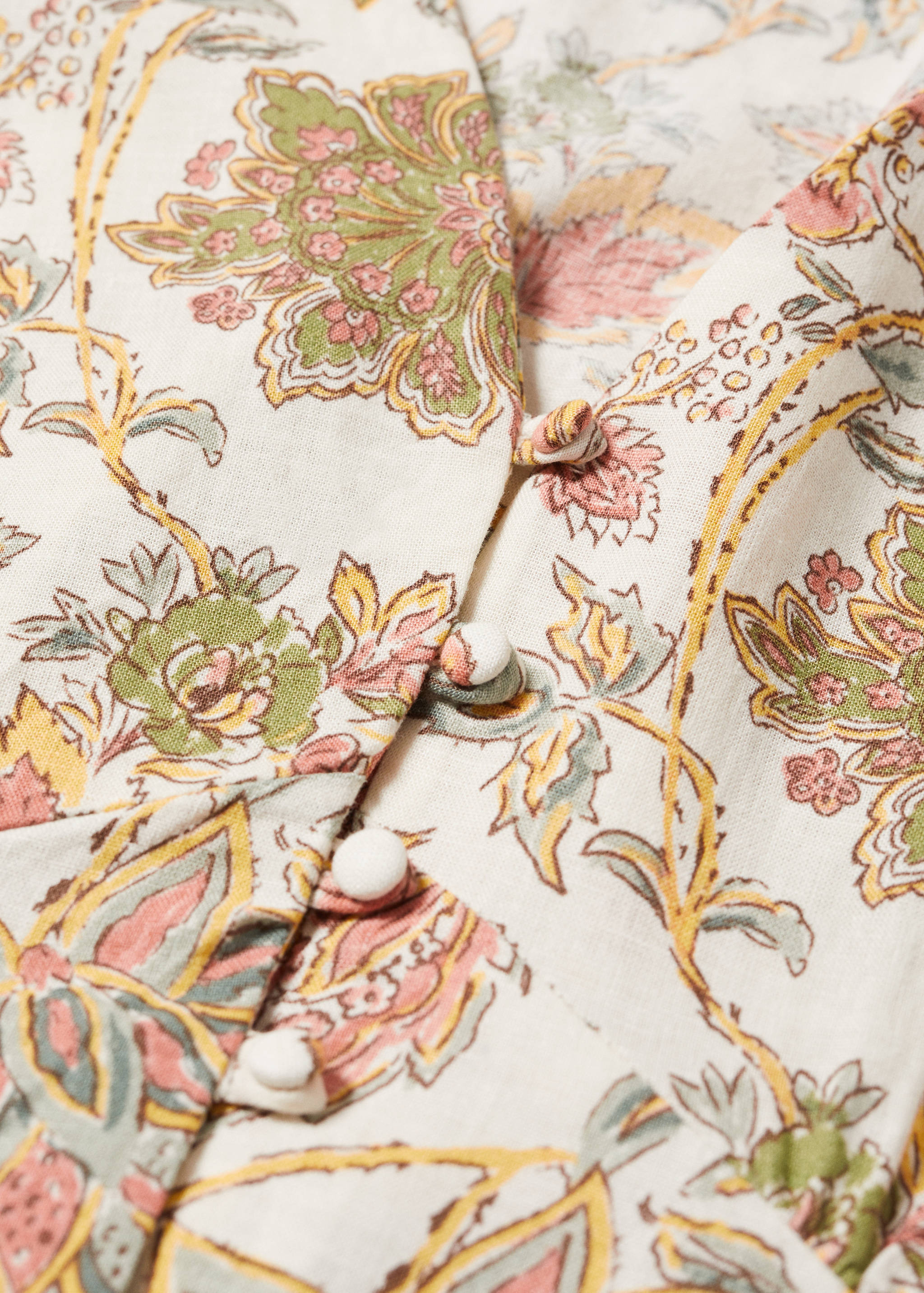 Buttoned linen-blend dress - Details of the article 8