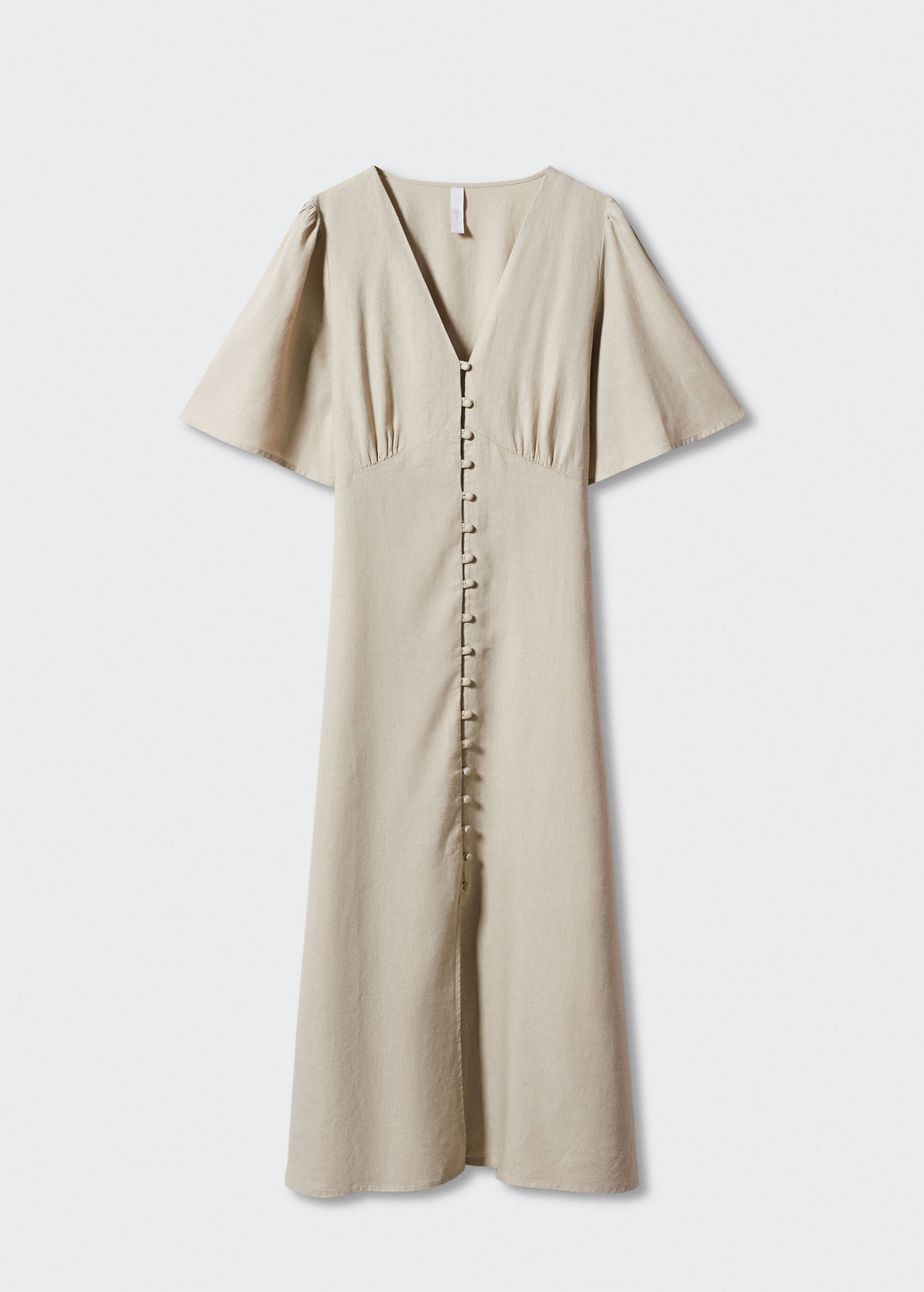 Buttoned linen-blend dress - Article without model