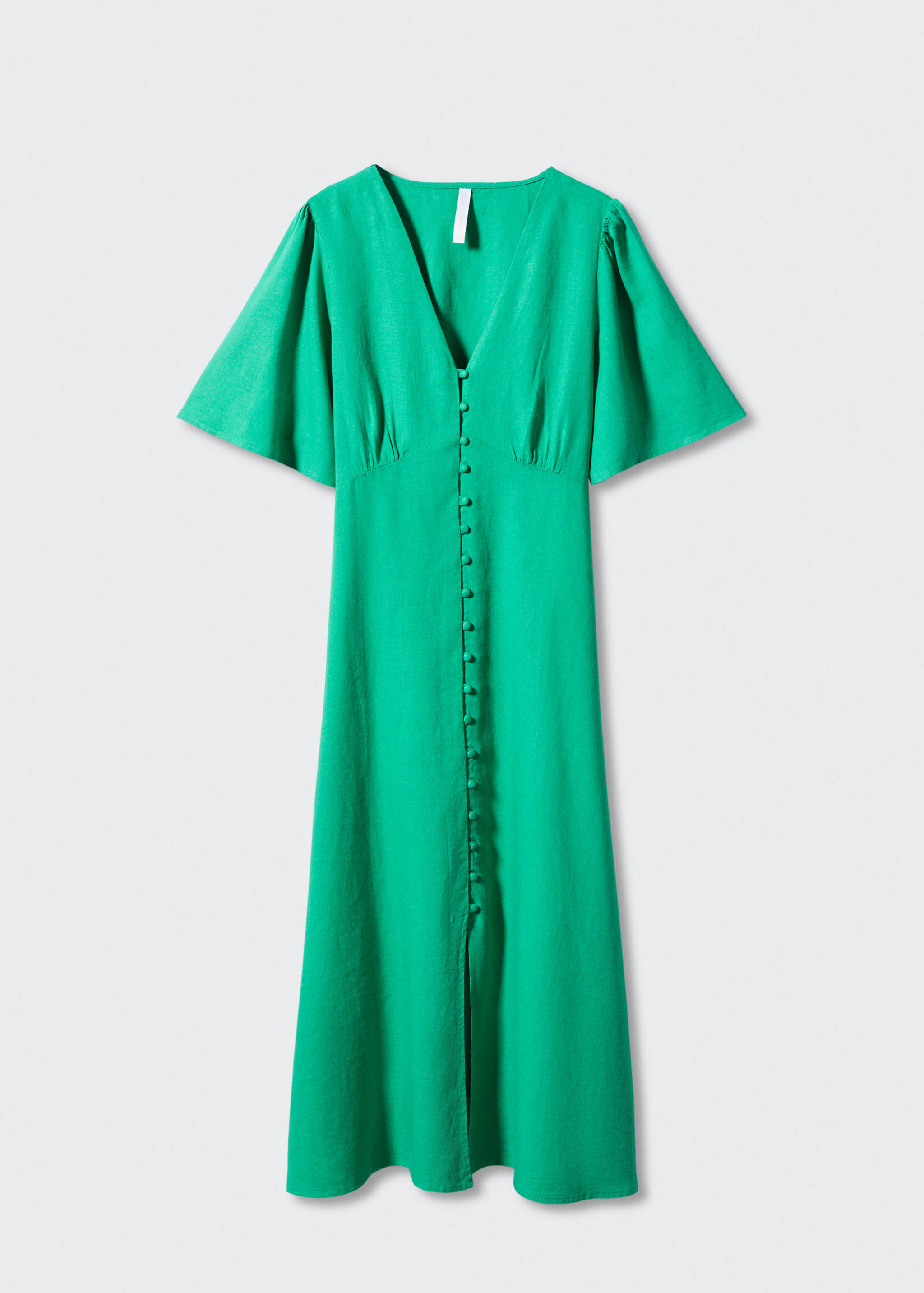 Buttoned linen-blend dress - Article without model