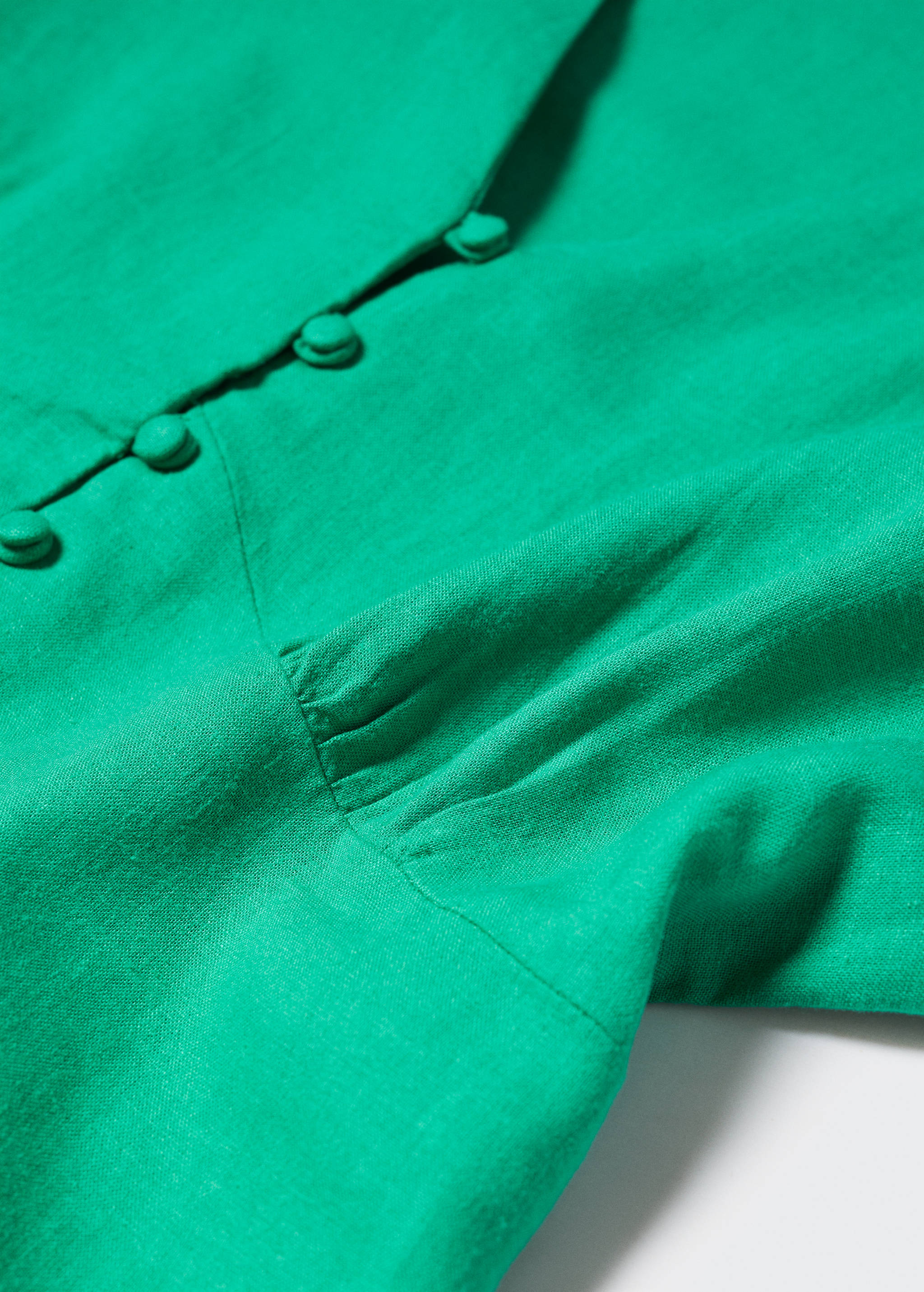 Buttoned linen-blend dress - Details of the article 8