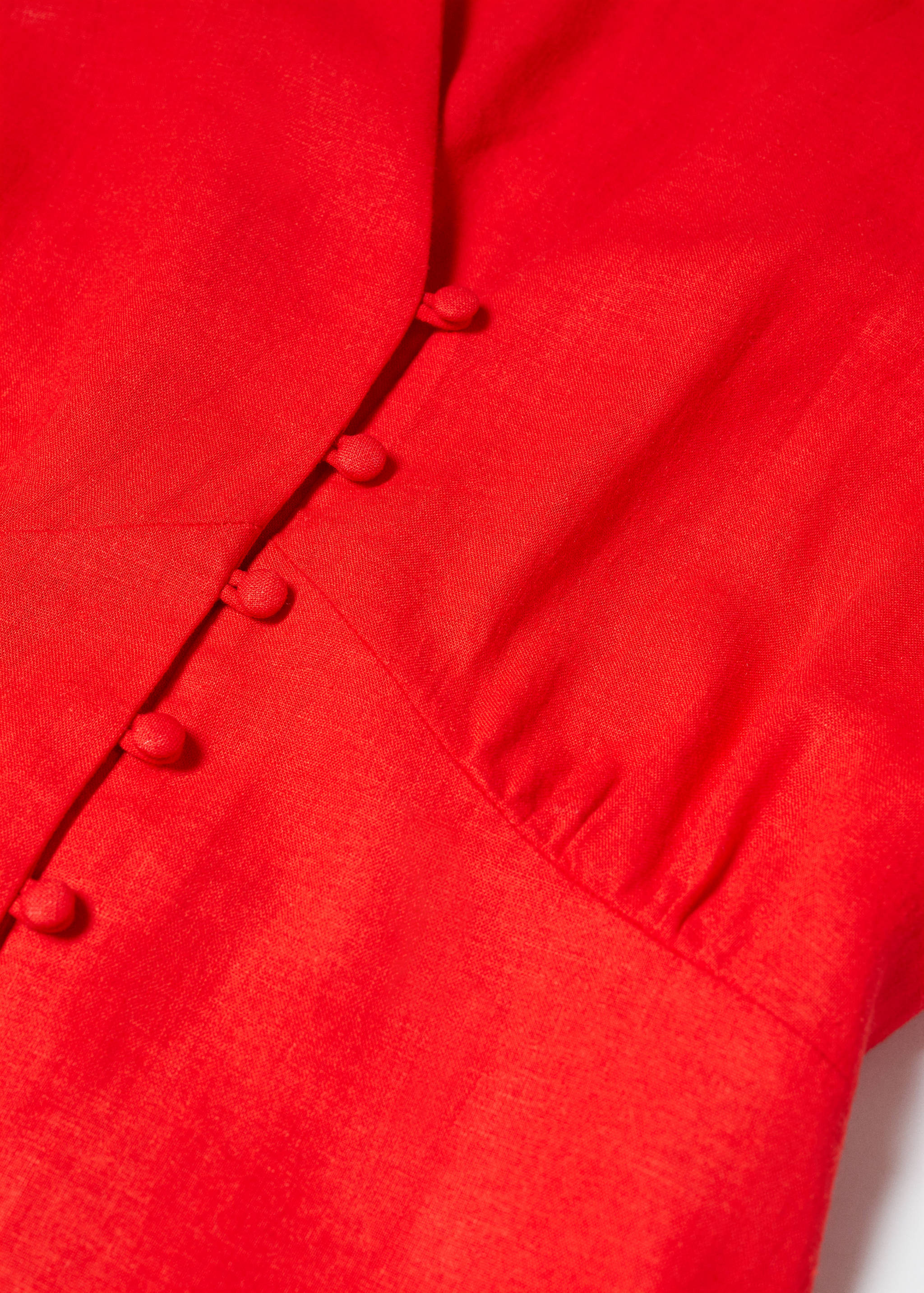 Buttoned linen-blend dress - Details of the article 8