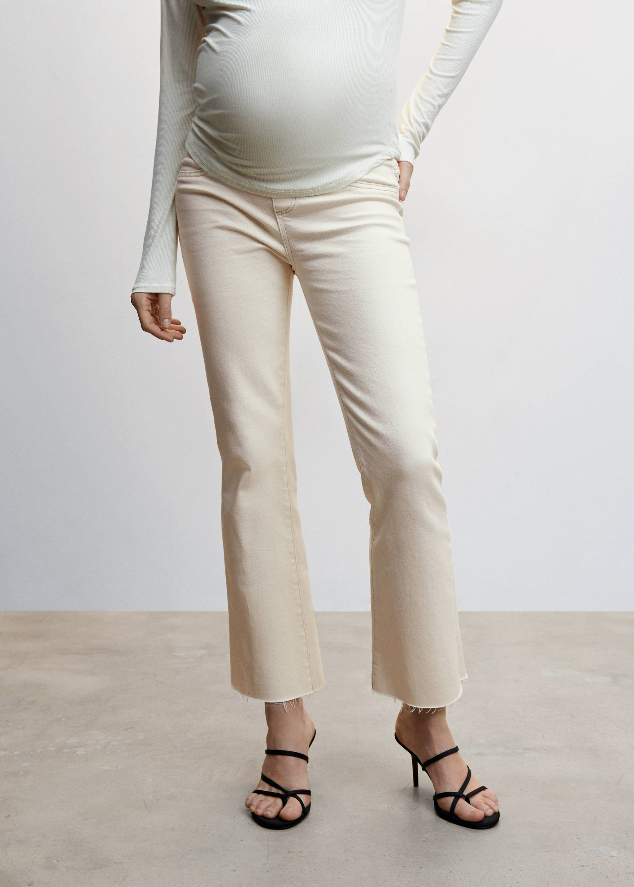 Maternity flared cropped jeans - Medium plane
