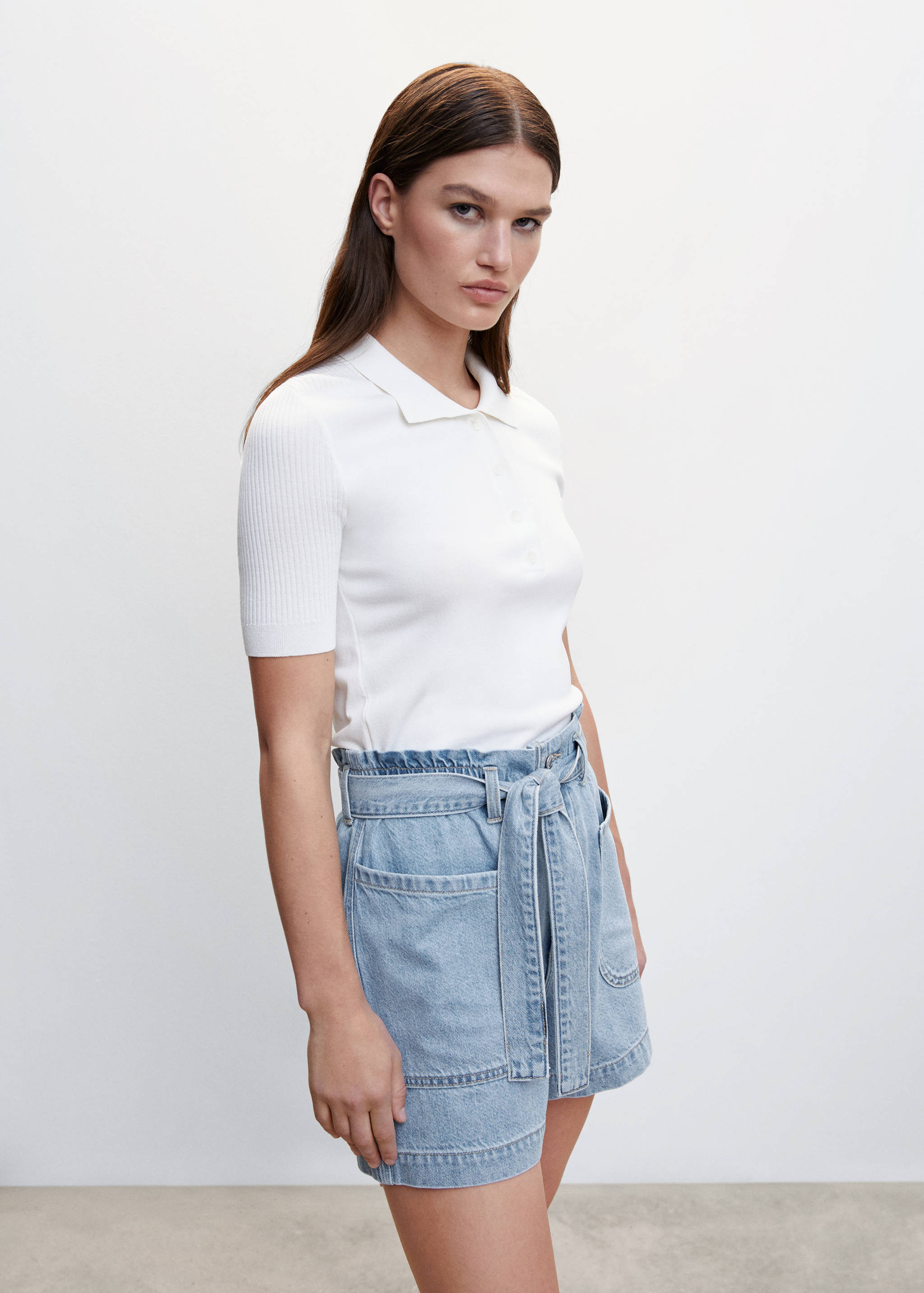 Paperbag denim shorts - Details of the article 2