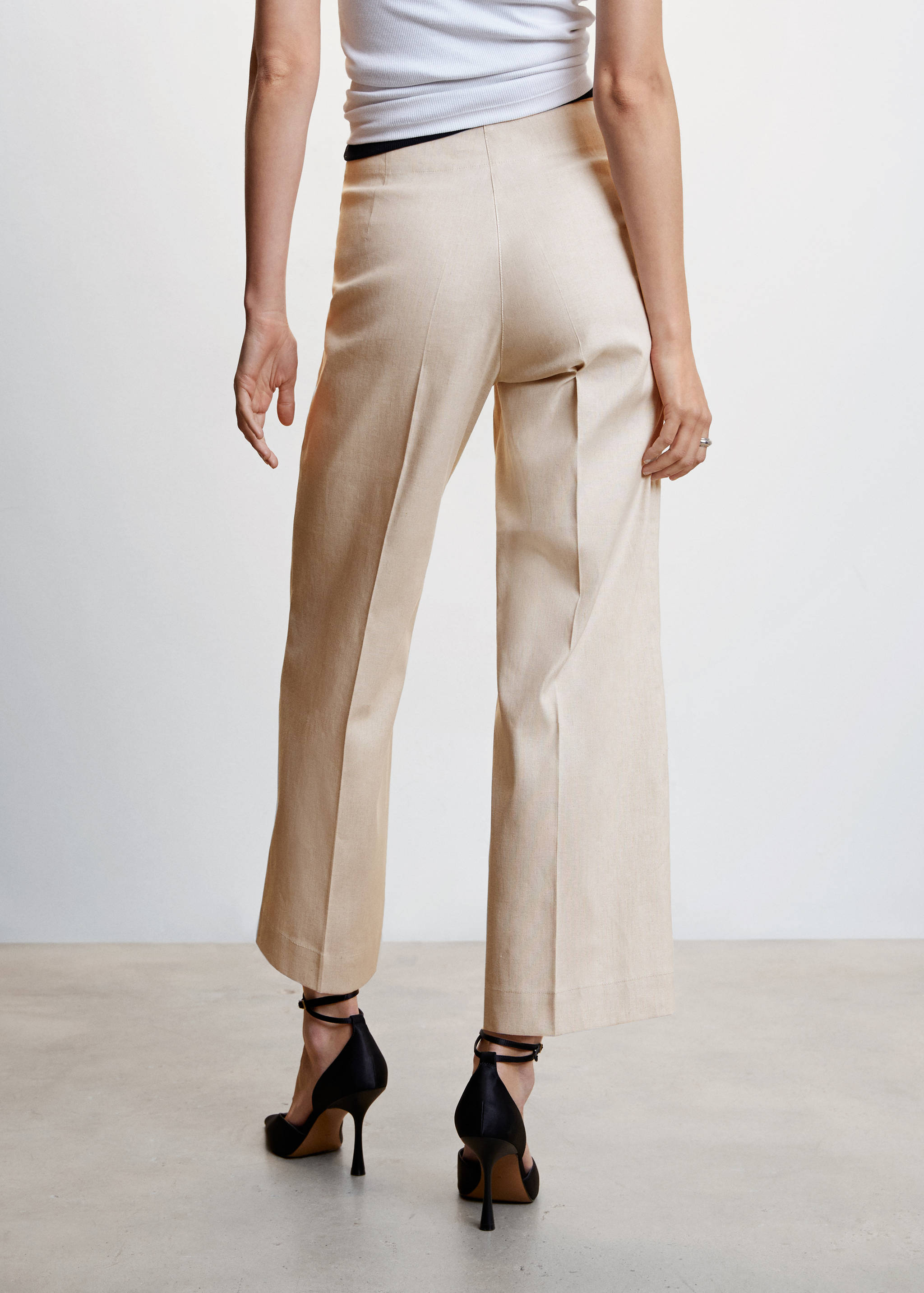 Straight linen-blend pants - Reverse of the article