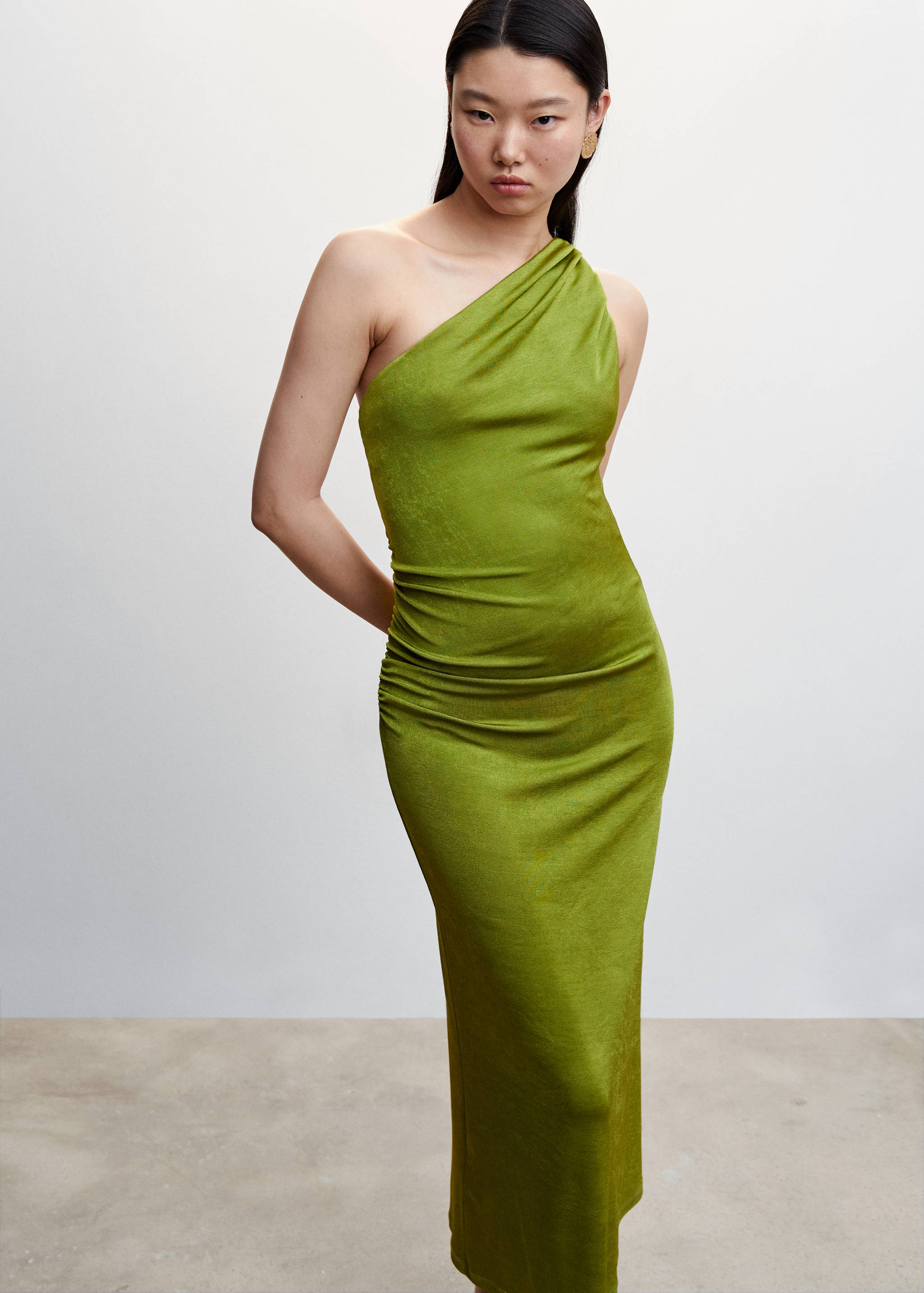 Asymmetric draped gown - Medium plane