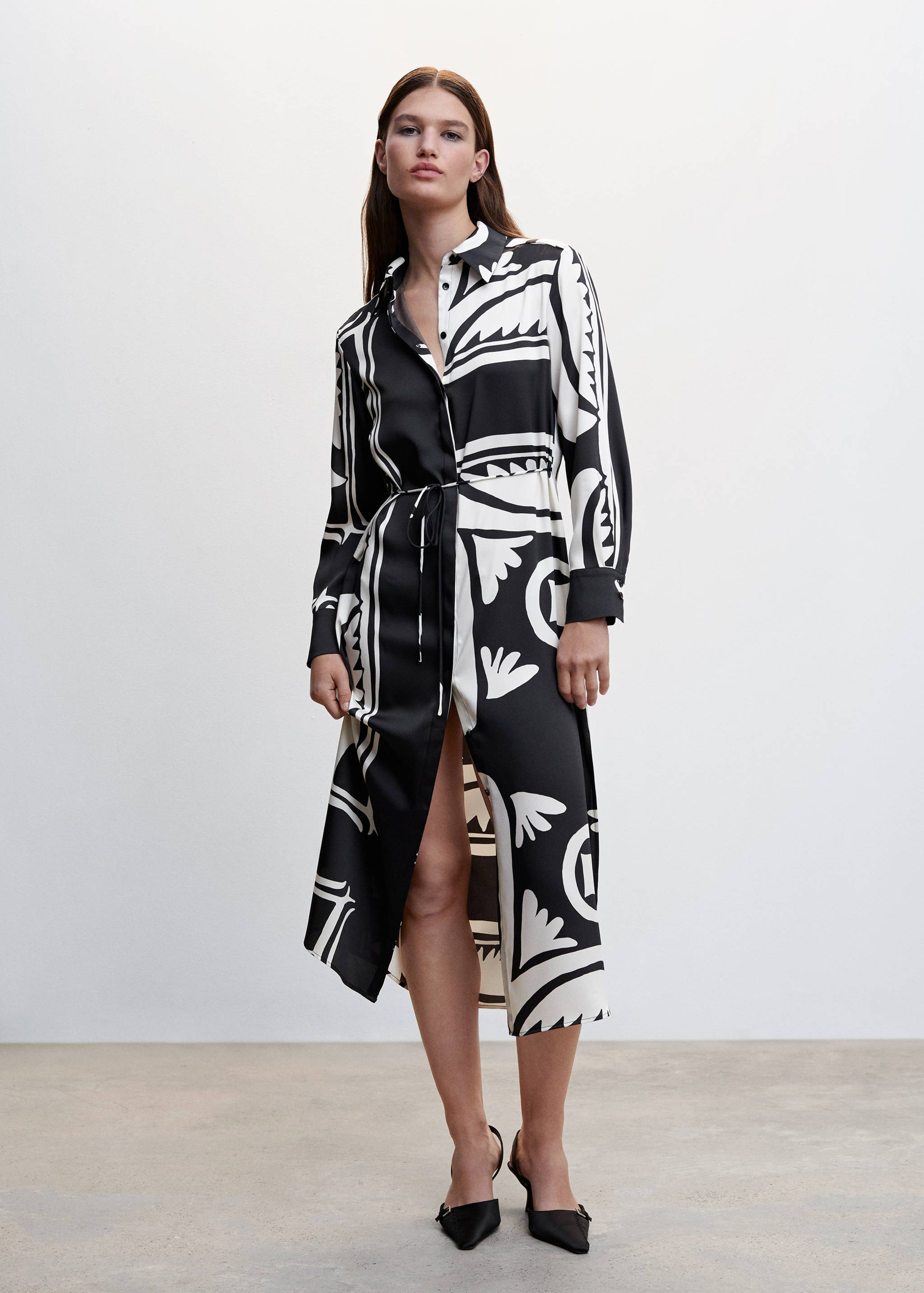 Satin shirt dress - General plane