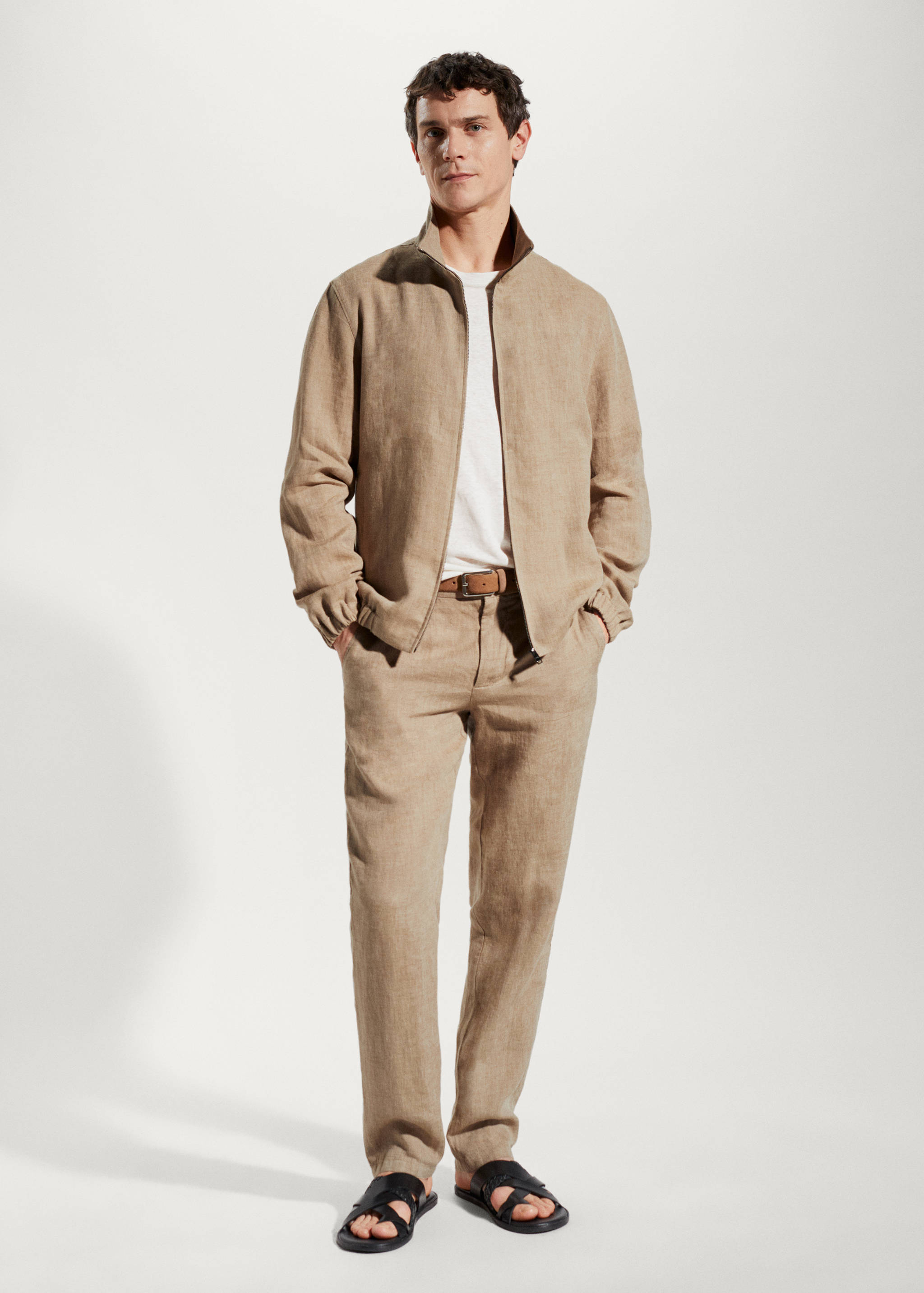 Bomber jacket 100% linen - General plane