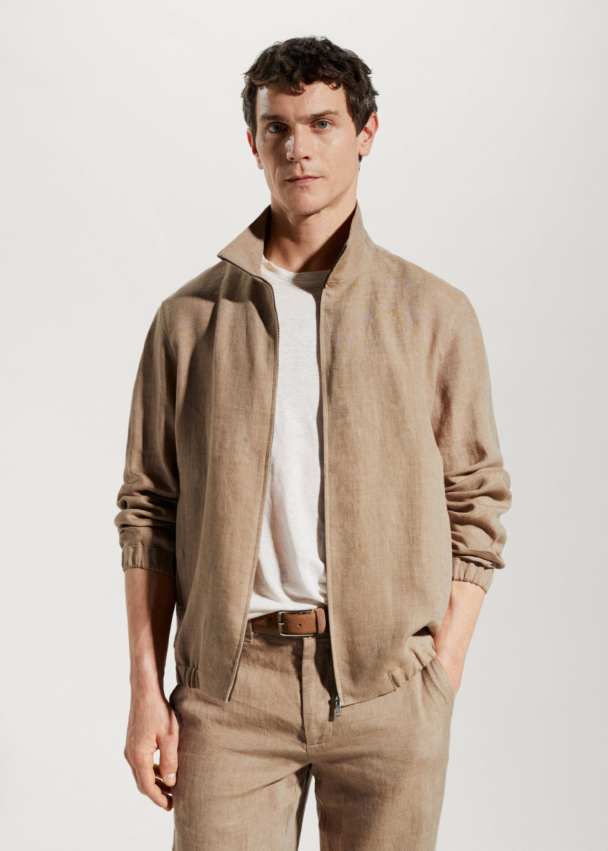 Bomber jacket 100% linen - Medium plane