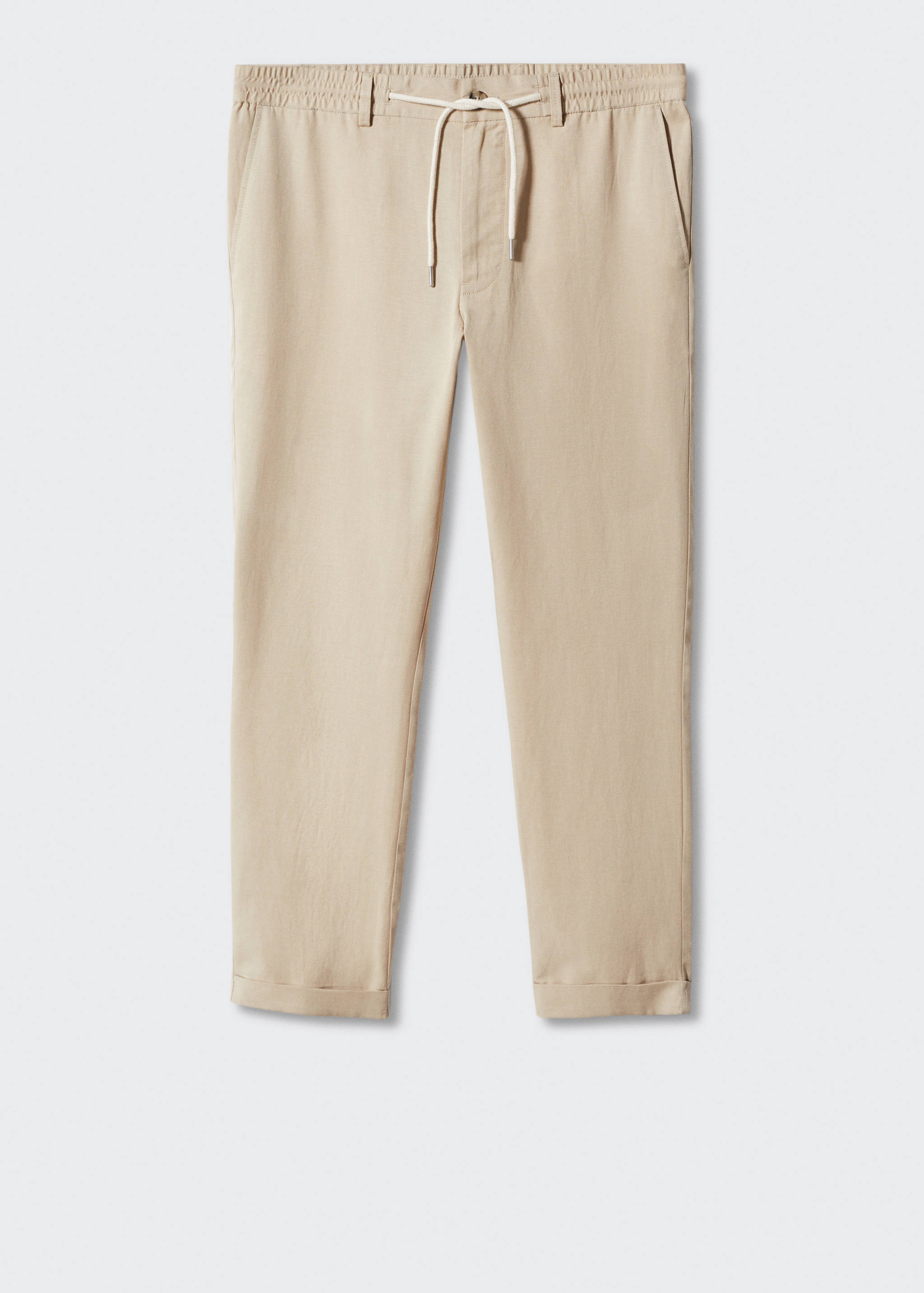 Linen drawstring trousers - lyocell - Article without model
