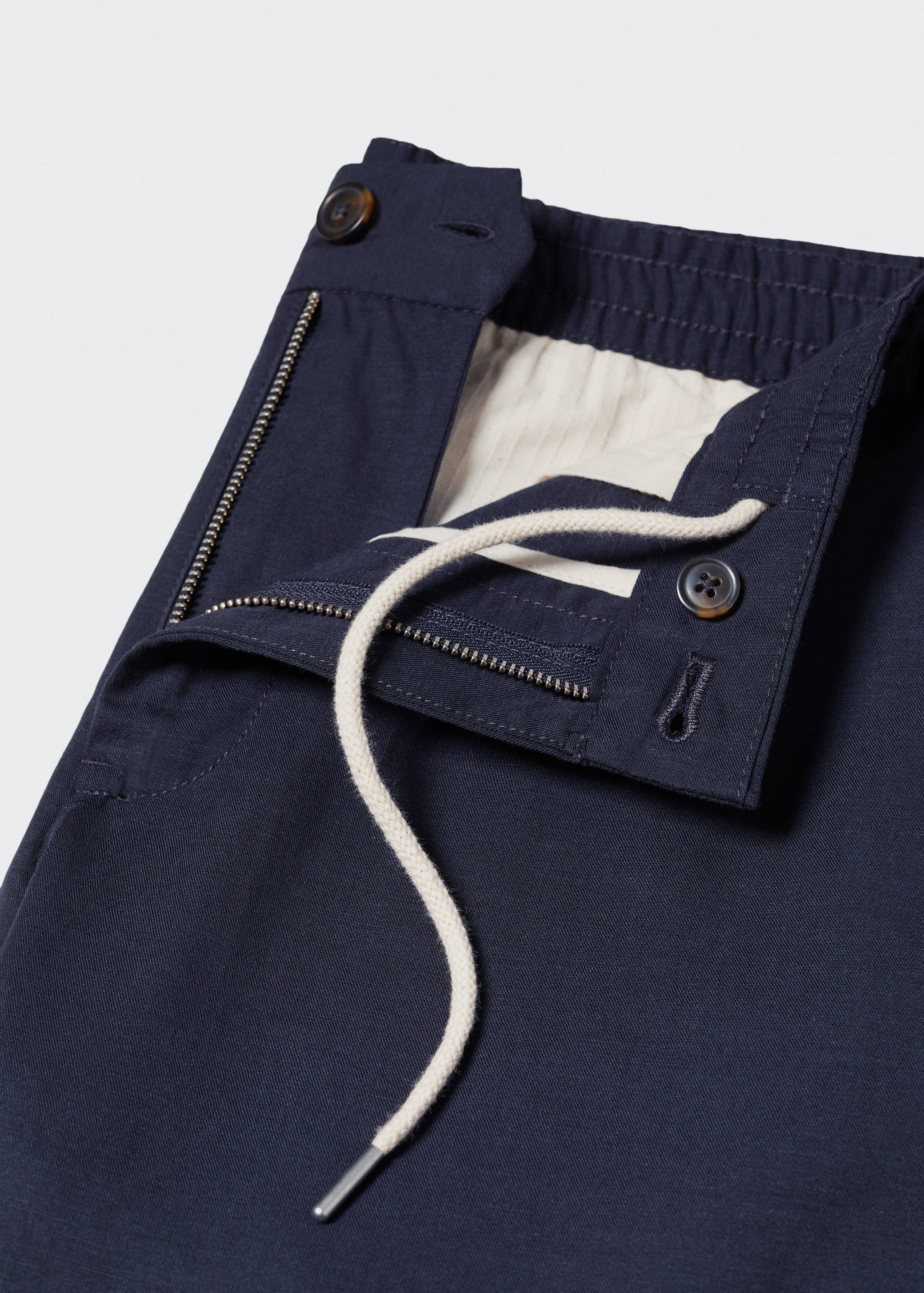 Linen drawstring trousers - lyocell - Details of the article 8