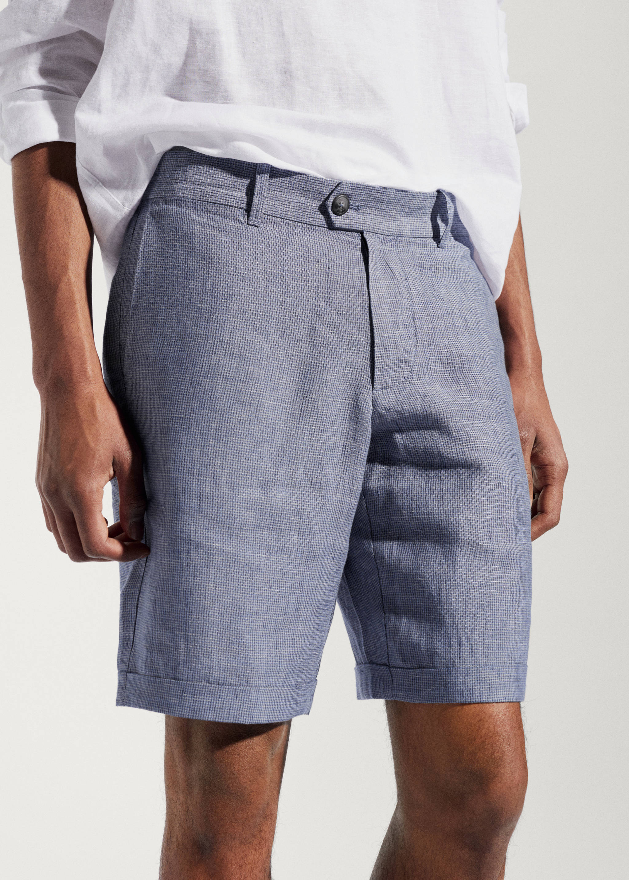 100% linen shorts - Details of the article 1