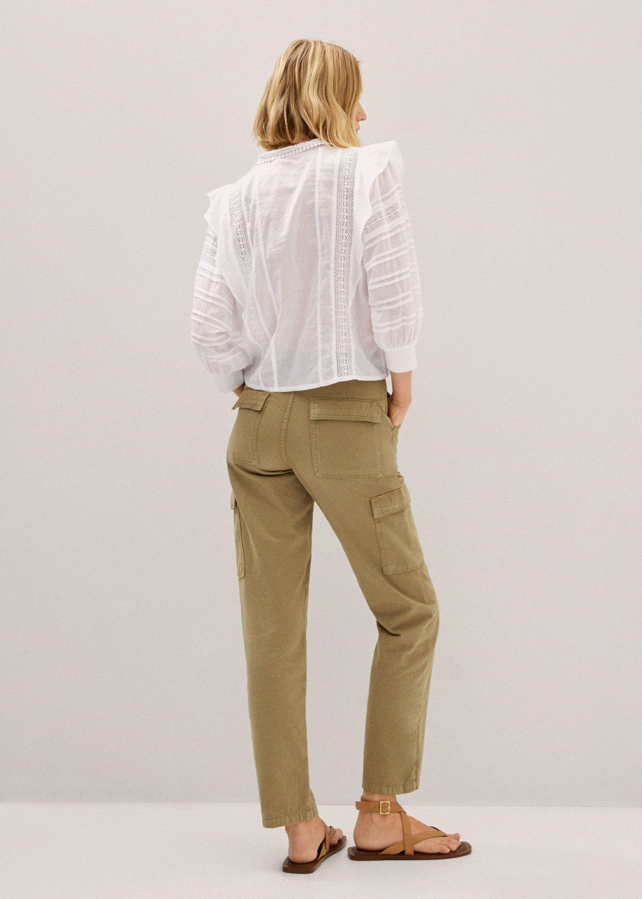 Lace panel cotton blouse - Reverse of the article