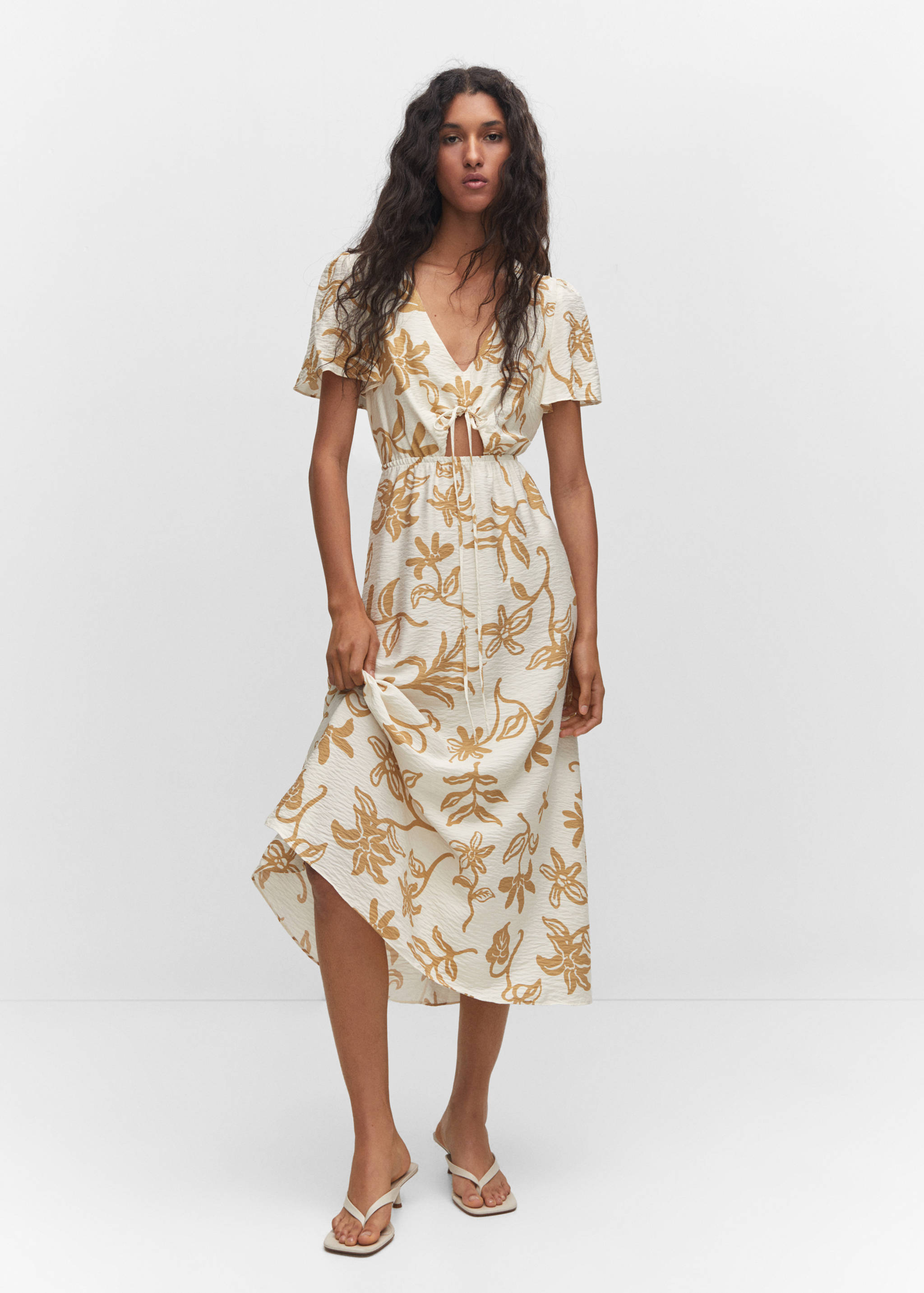 Printed cut-out detail dress - General plane