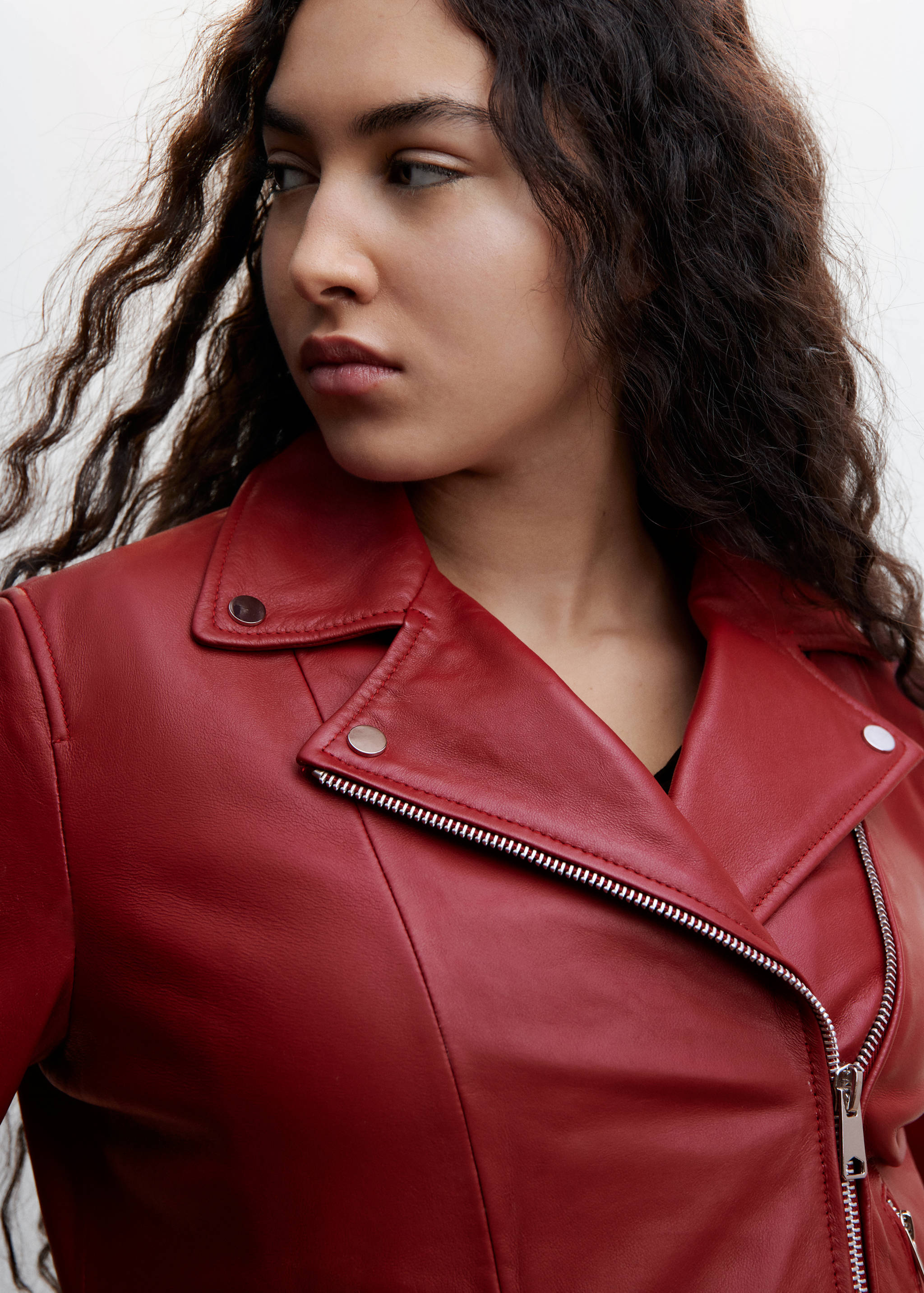 Leather biker jacket - Details of the article 4