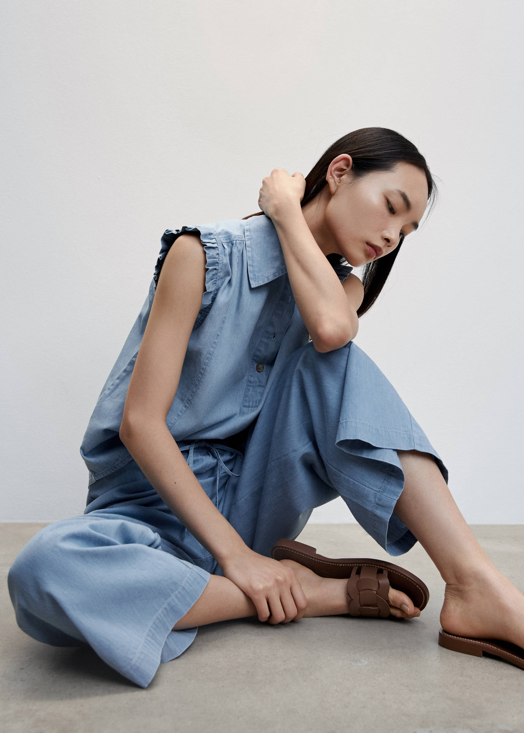 Pantalon style jupe-culotte coton Tencel - Détail de l'article 2