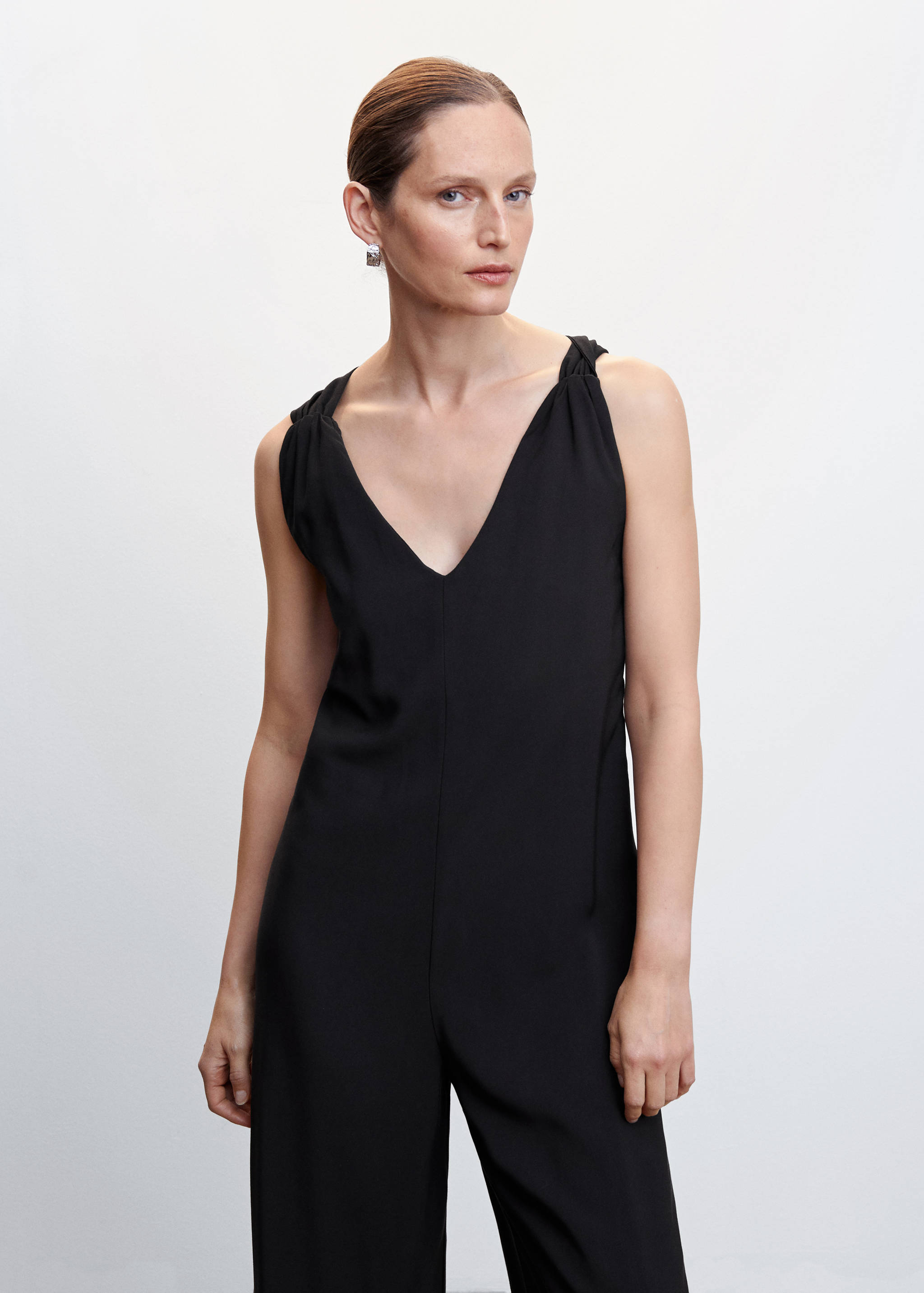 Wrap-back short jumpsuit - Medium plane
