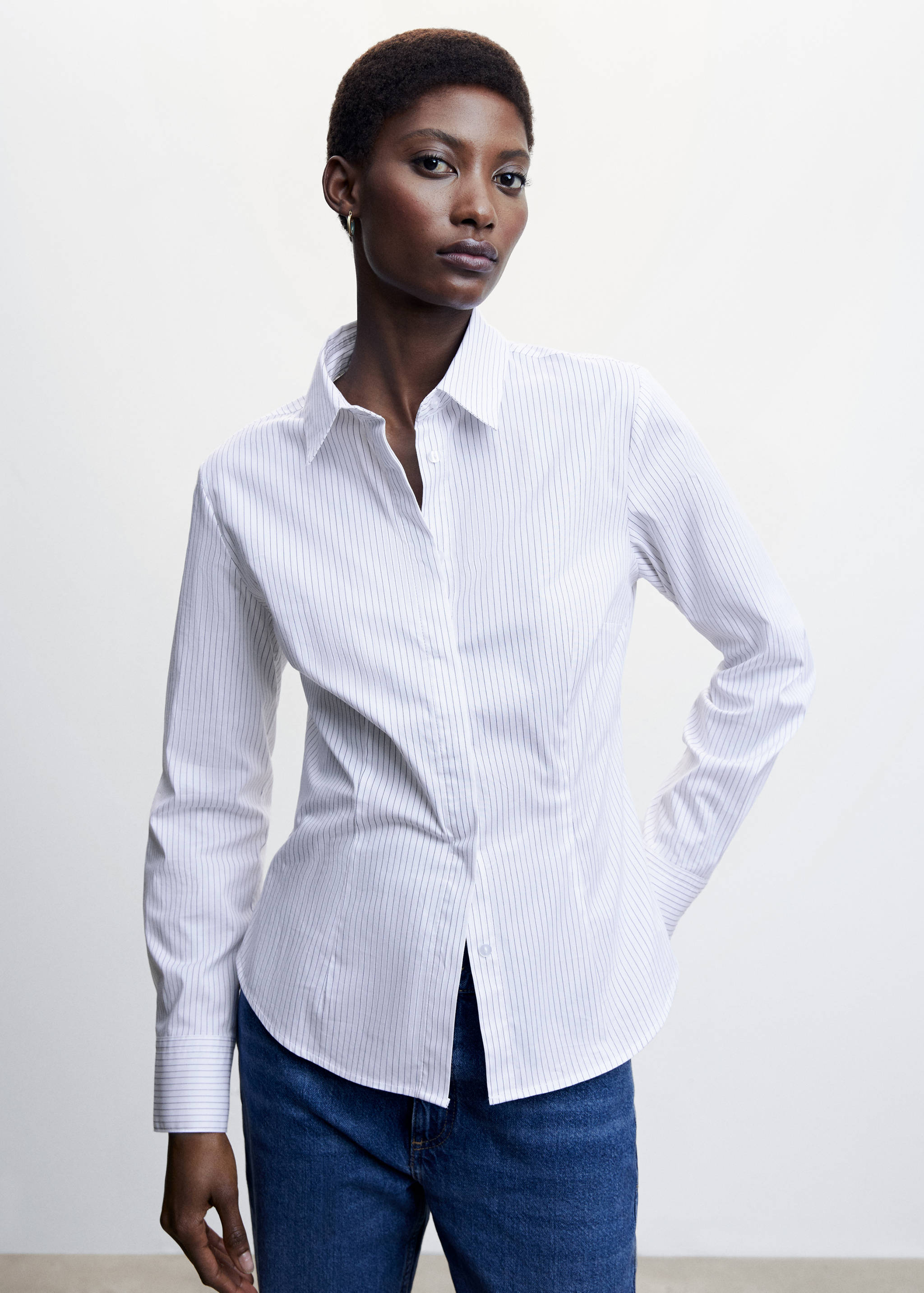 Essential cotton-blend shirt - Medium plane