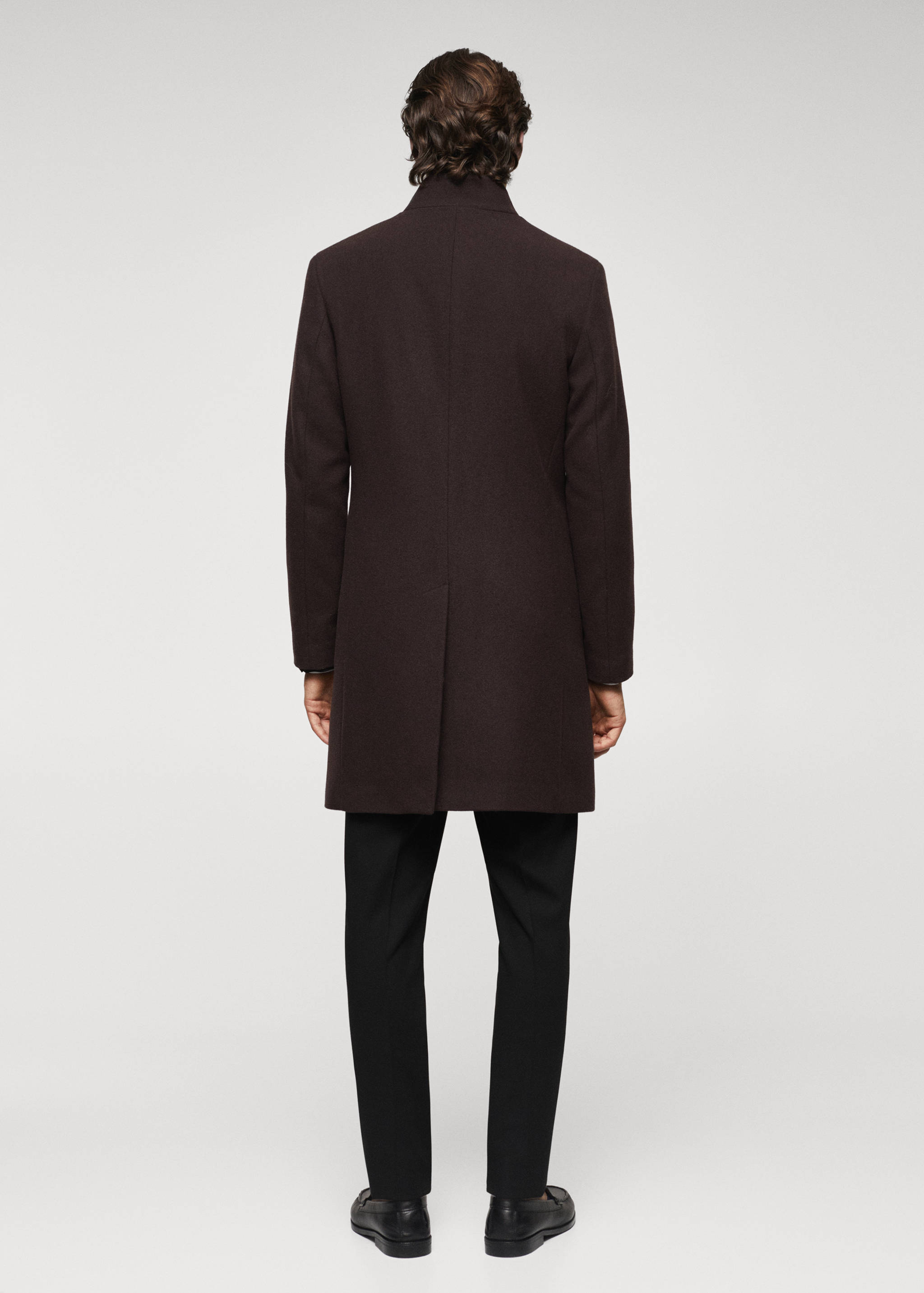 羊毛漏斗领大衣 - null