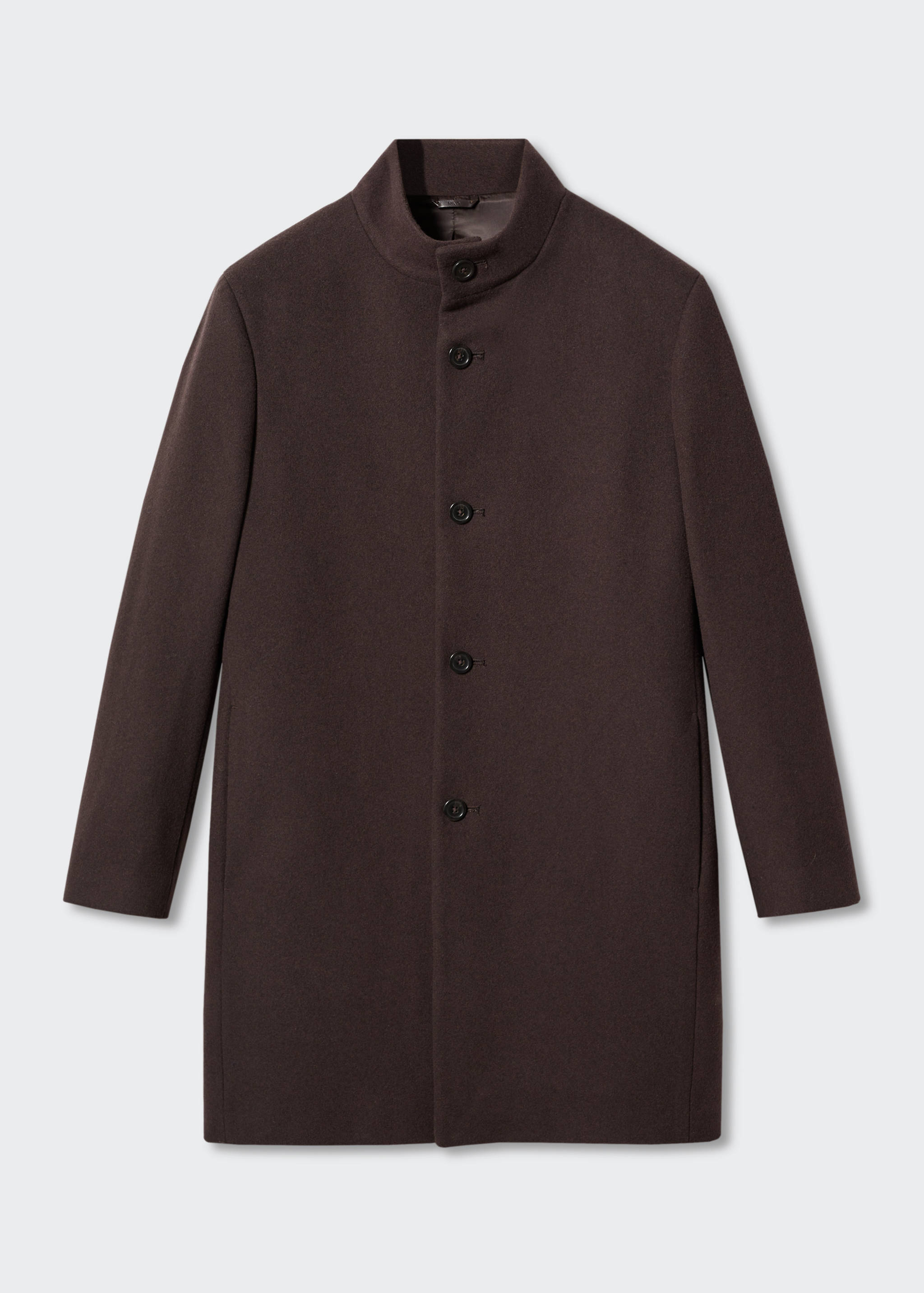 羊毛漏斗领大衣 - null