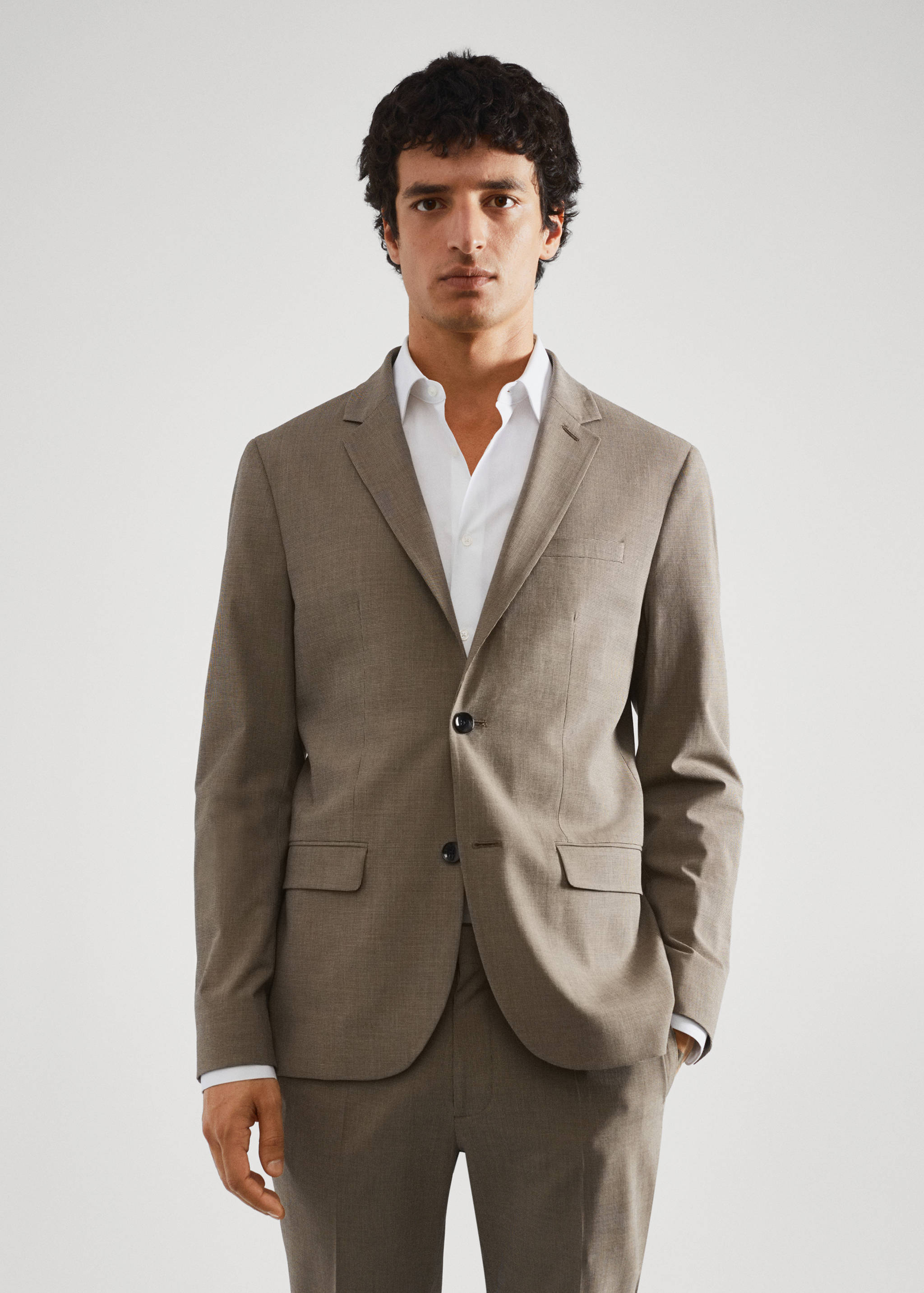 Super slim-fit suit jacket - Medium plane