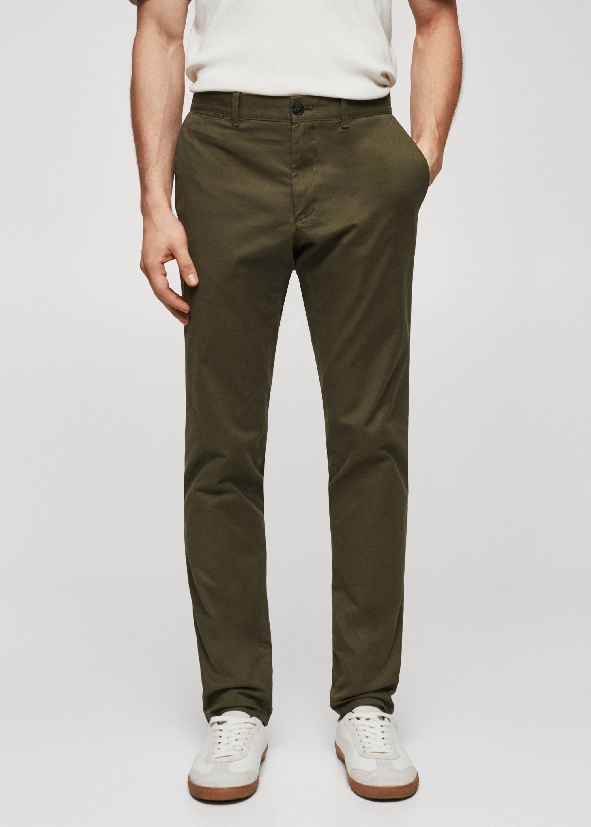 Slim fit serge chino trousers - Medium plane