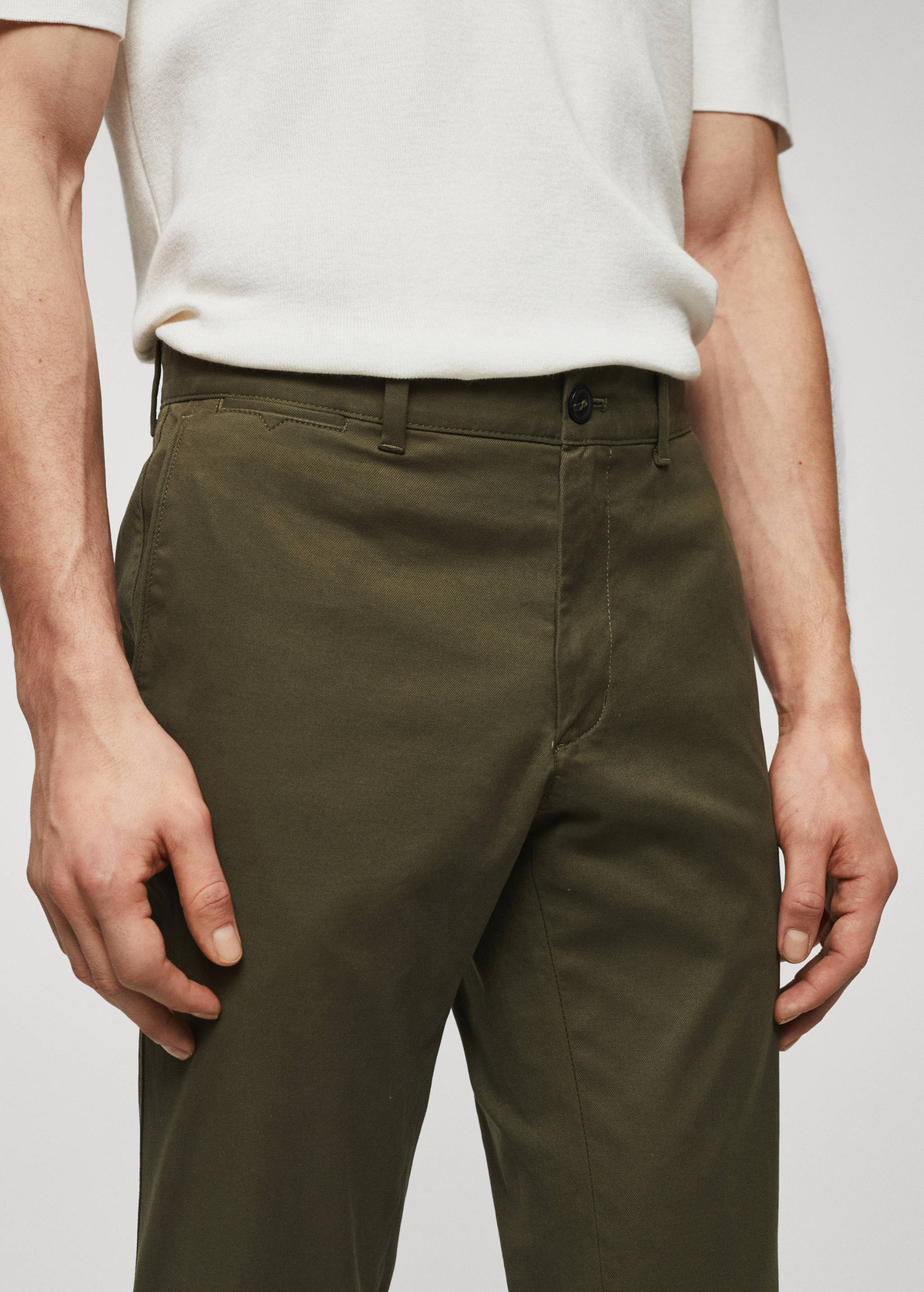 Slim fit serge chino trousers - Details of the article 1