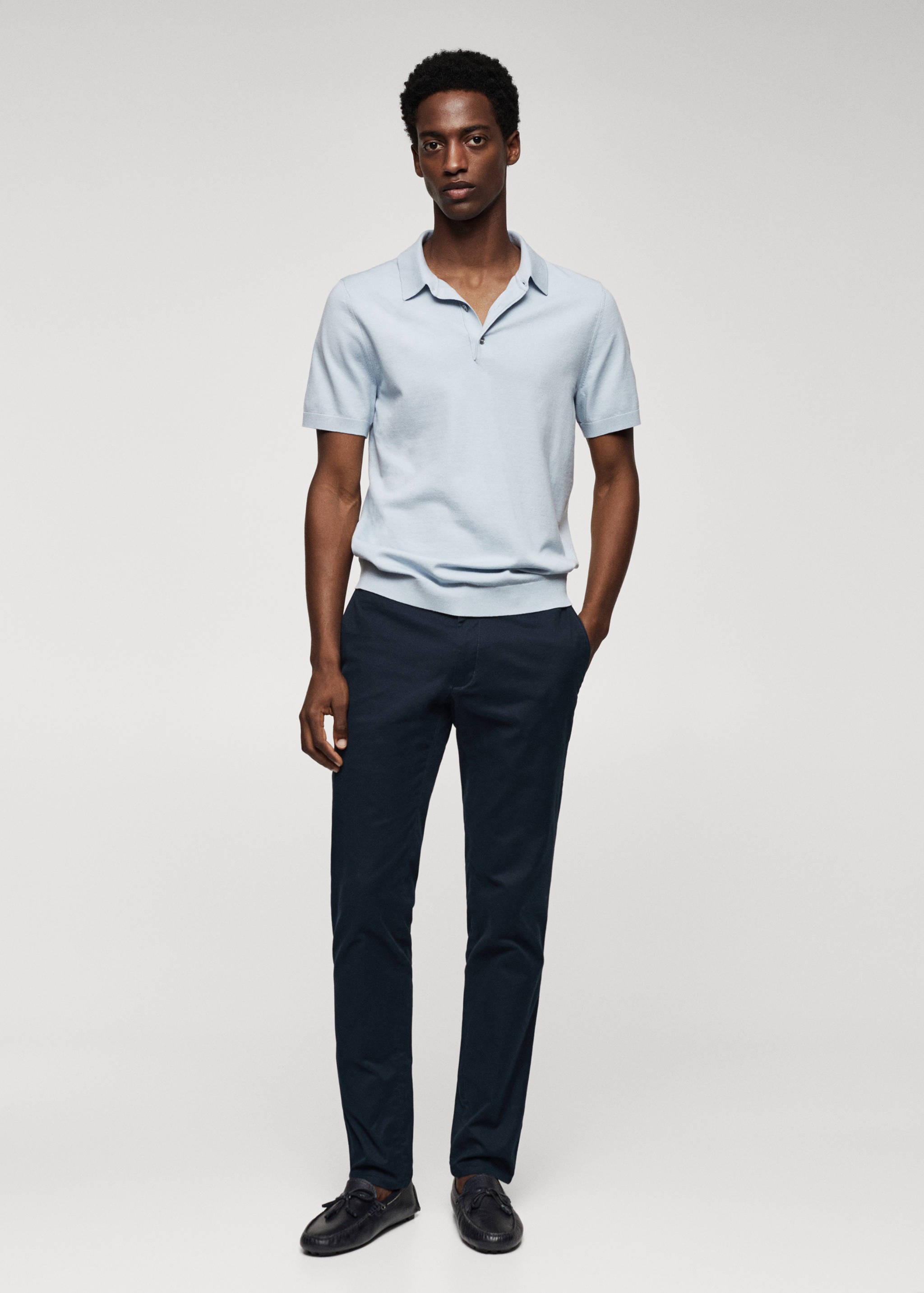 Slim fit serge chino trousers - General plane