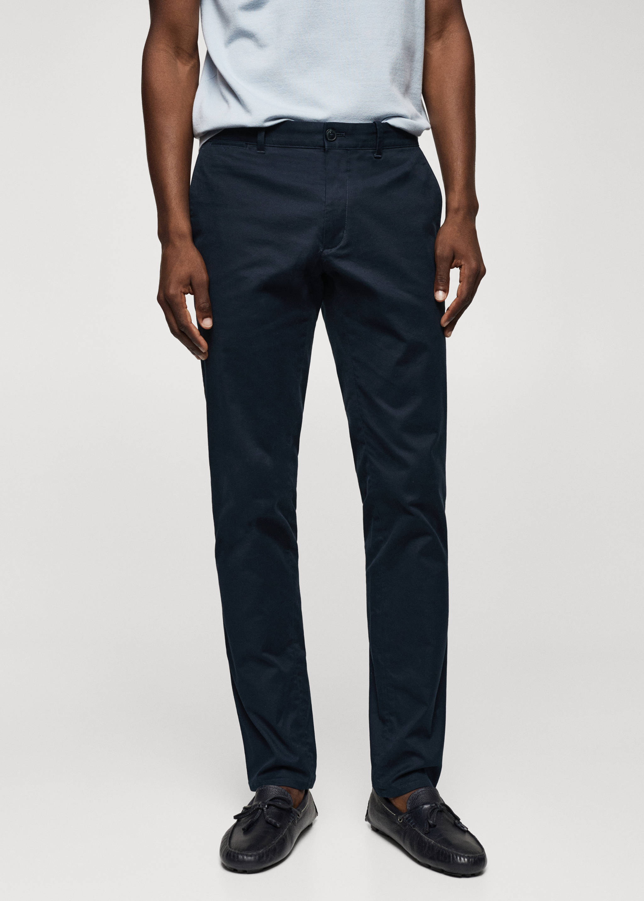 Slim fit serge chino trousers - Medium plane