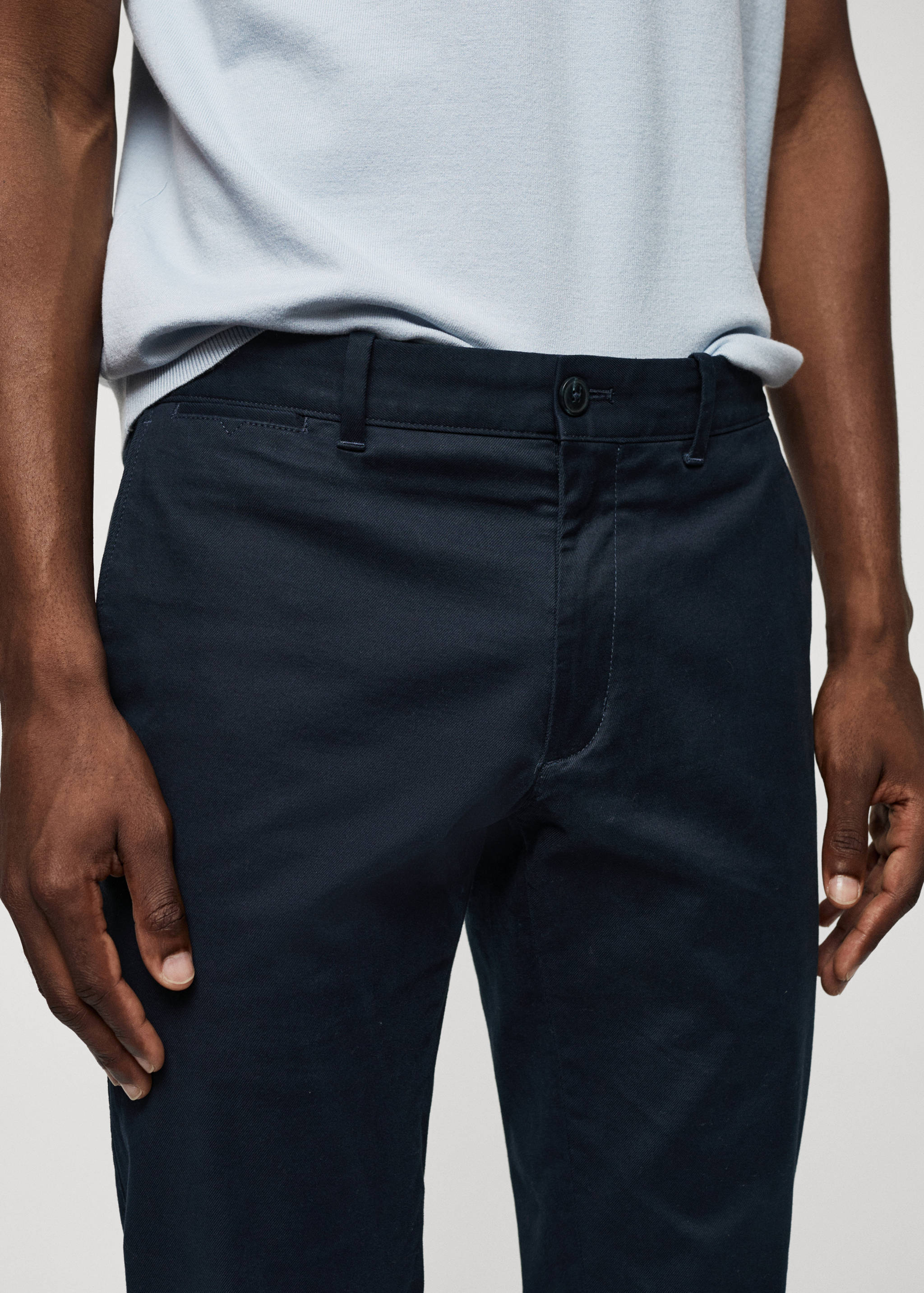 Slim fit serge chino trousers - Details of the article 1