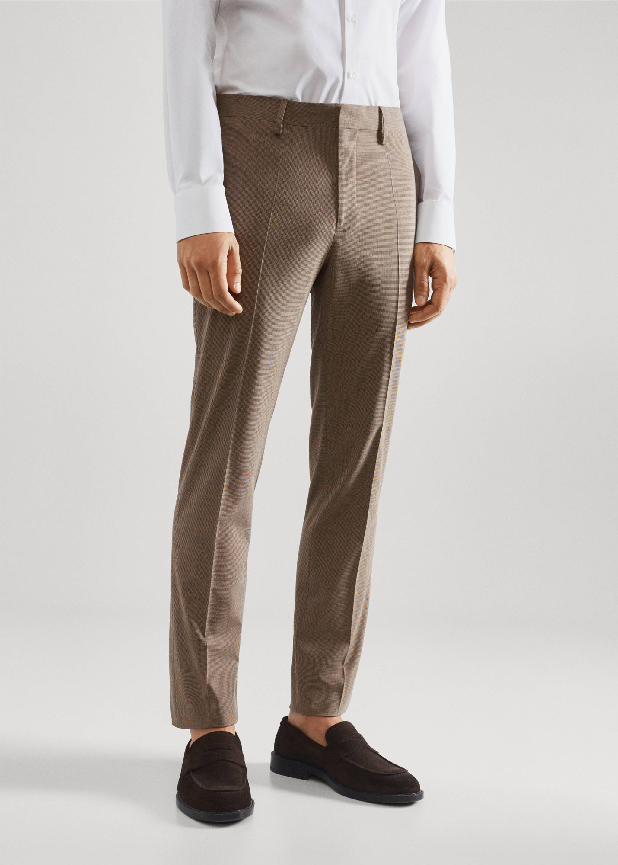 Super slim fit suit trousers - Medium plane