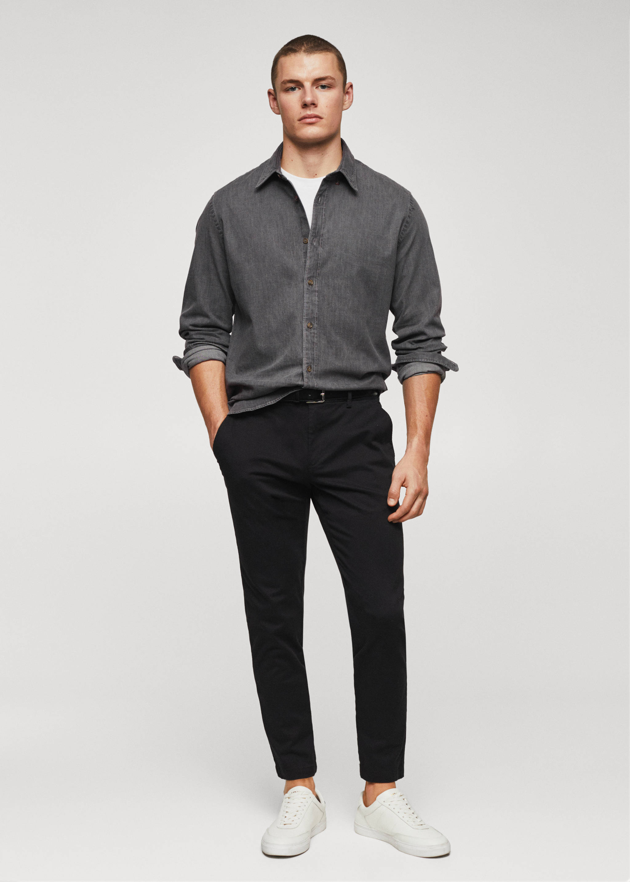 Slim-fit denim shirt - General plane