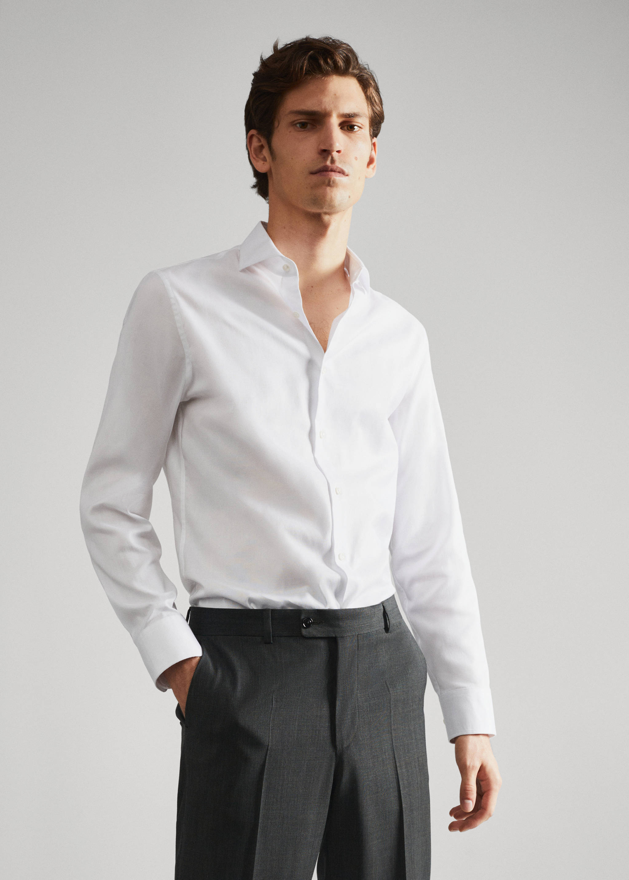 Chemise costume slim fit coton - Plan moyen