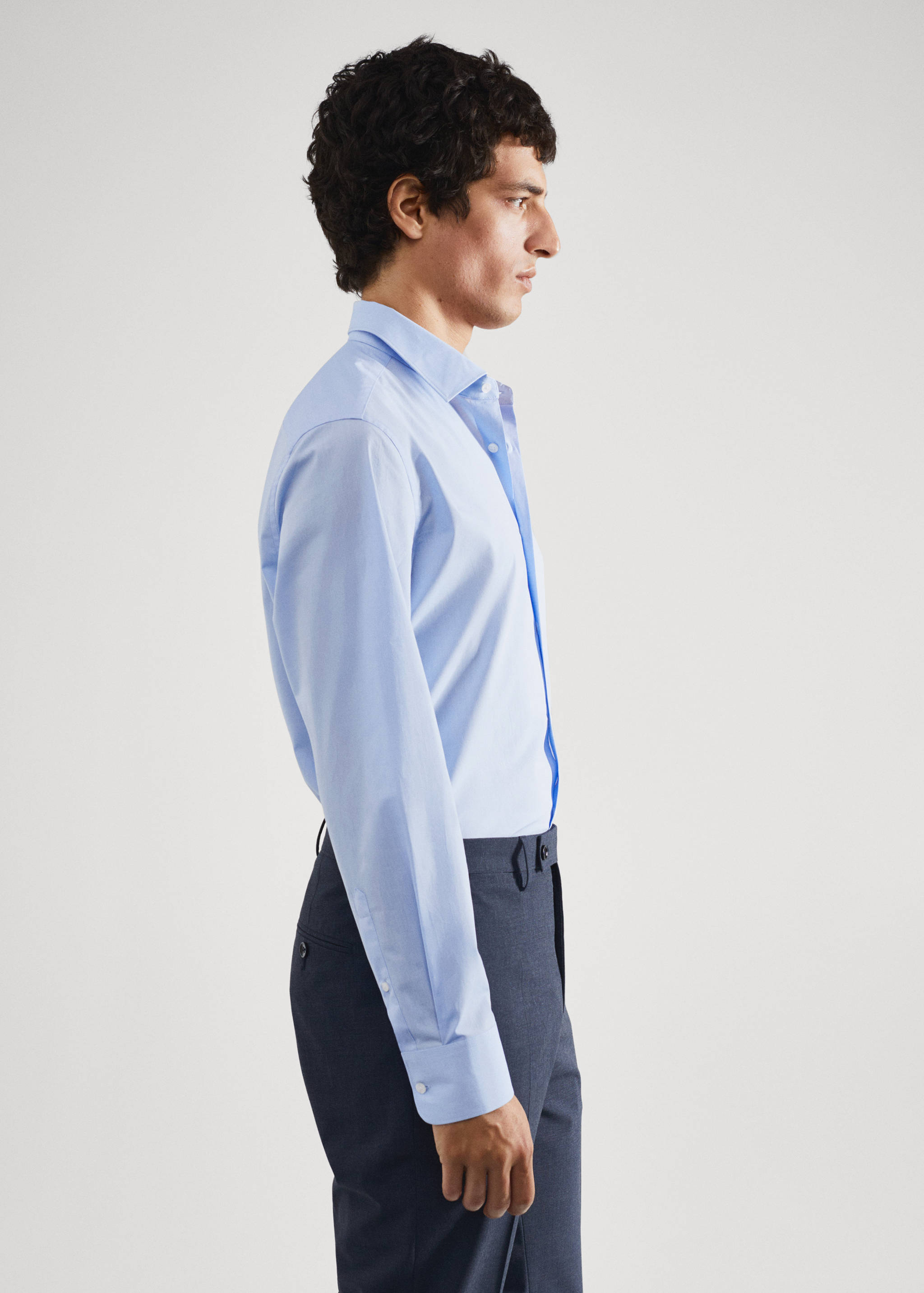 Slim fit stretch cotton suit shirt - Details of the article 1