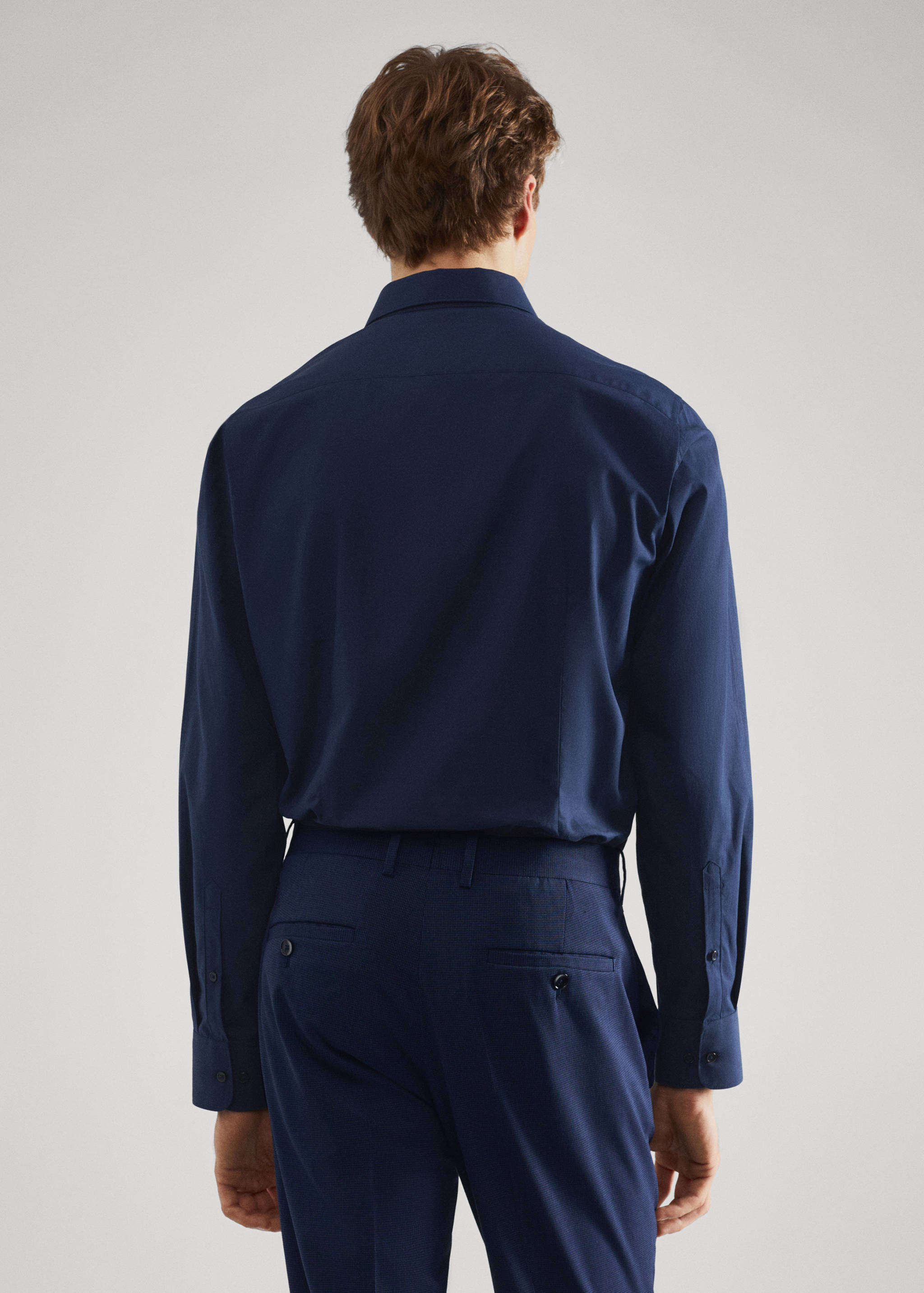 Slim fit stretch cotton suit shirt - Reverse of the article