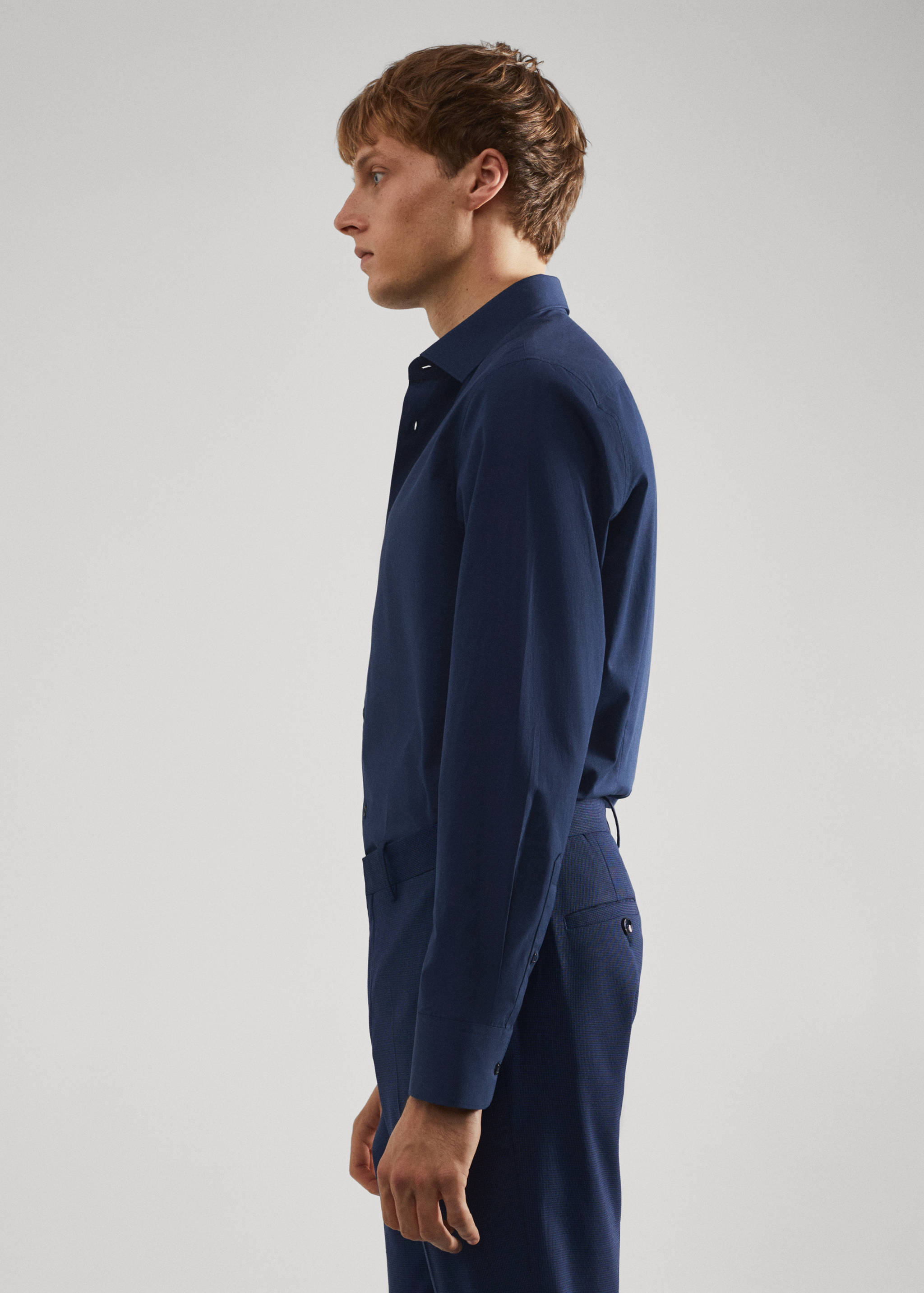 Slim fit stretch cotton suit shirt - Details of the article 6