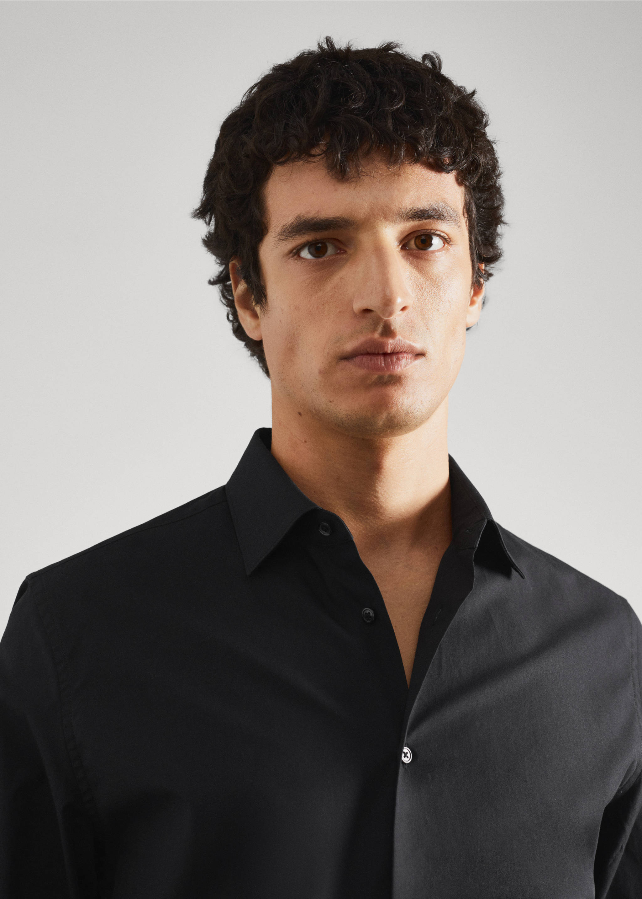 Slim fit stretch cotton suit shirt - Details of the article 6