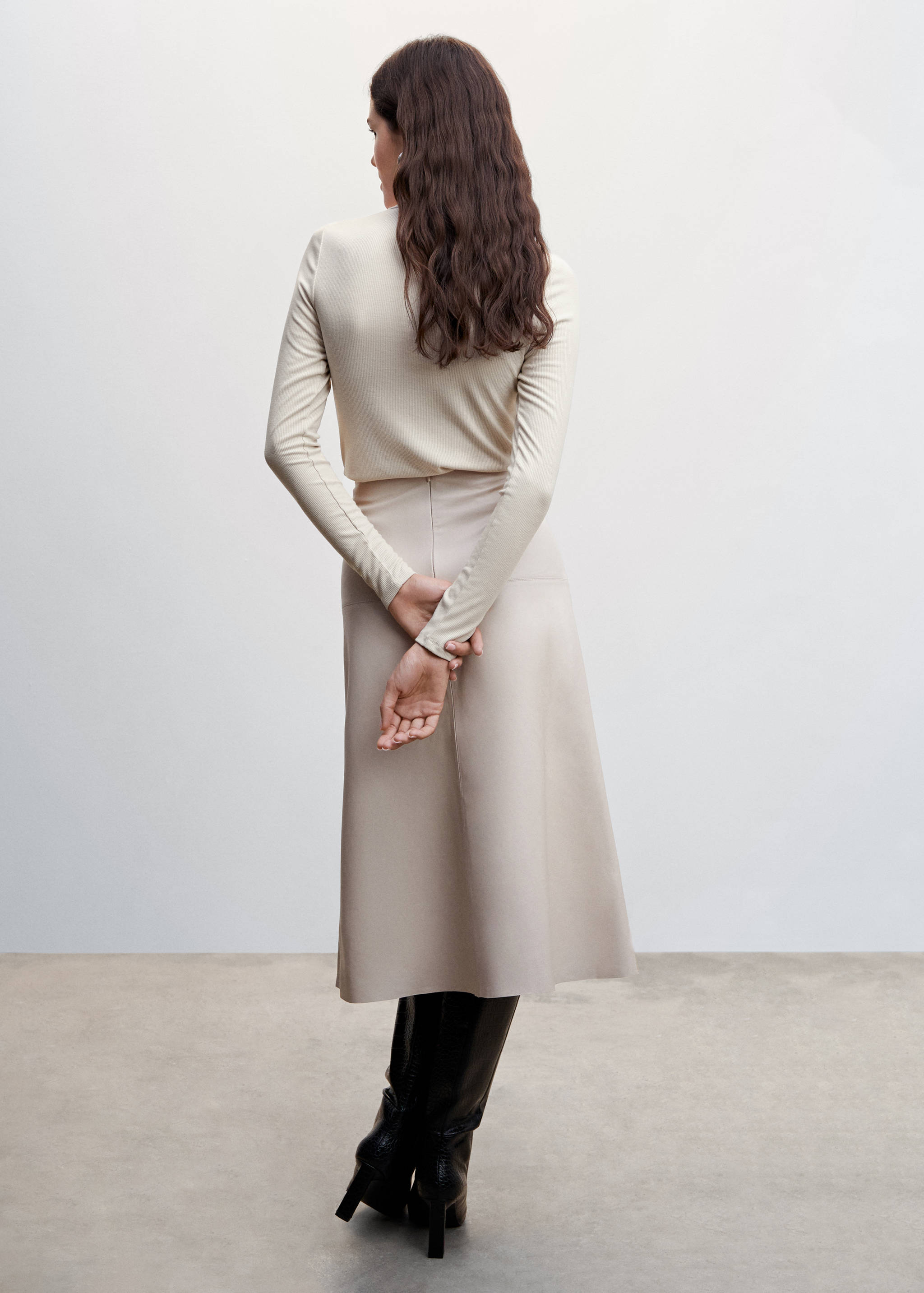 罗纹高领T恤 - null