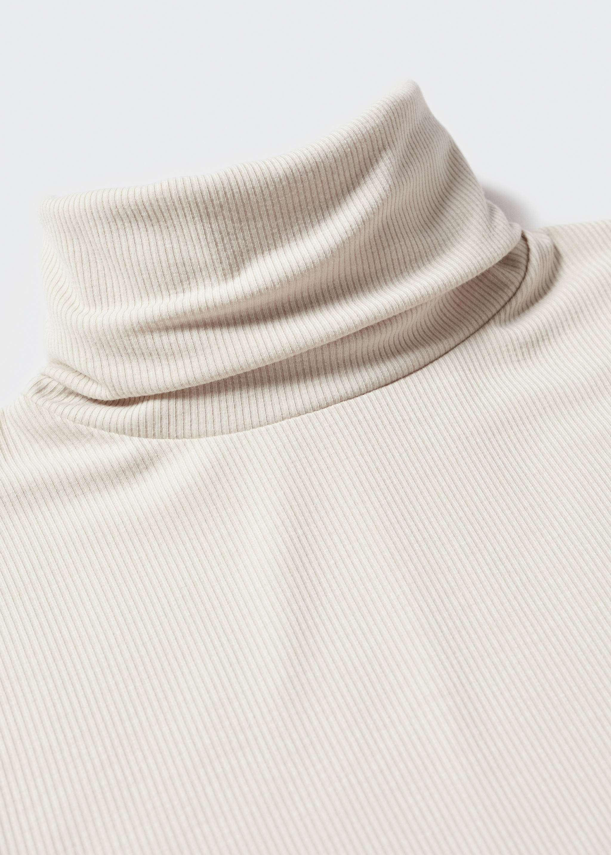 罗纹高领T恤 - null