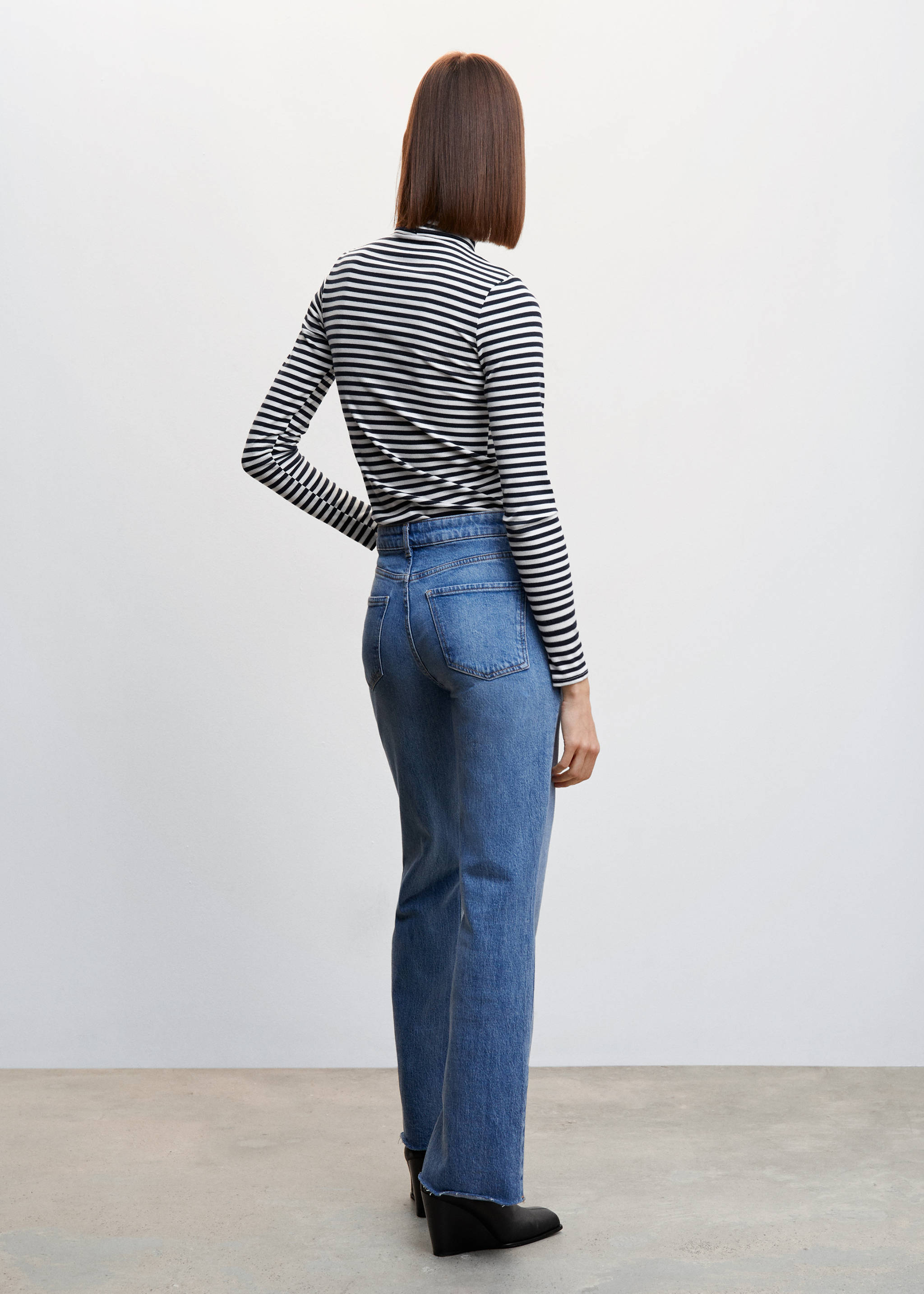 罗纹高领T恤 - null