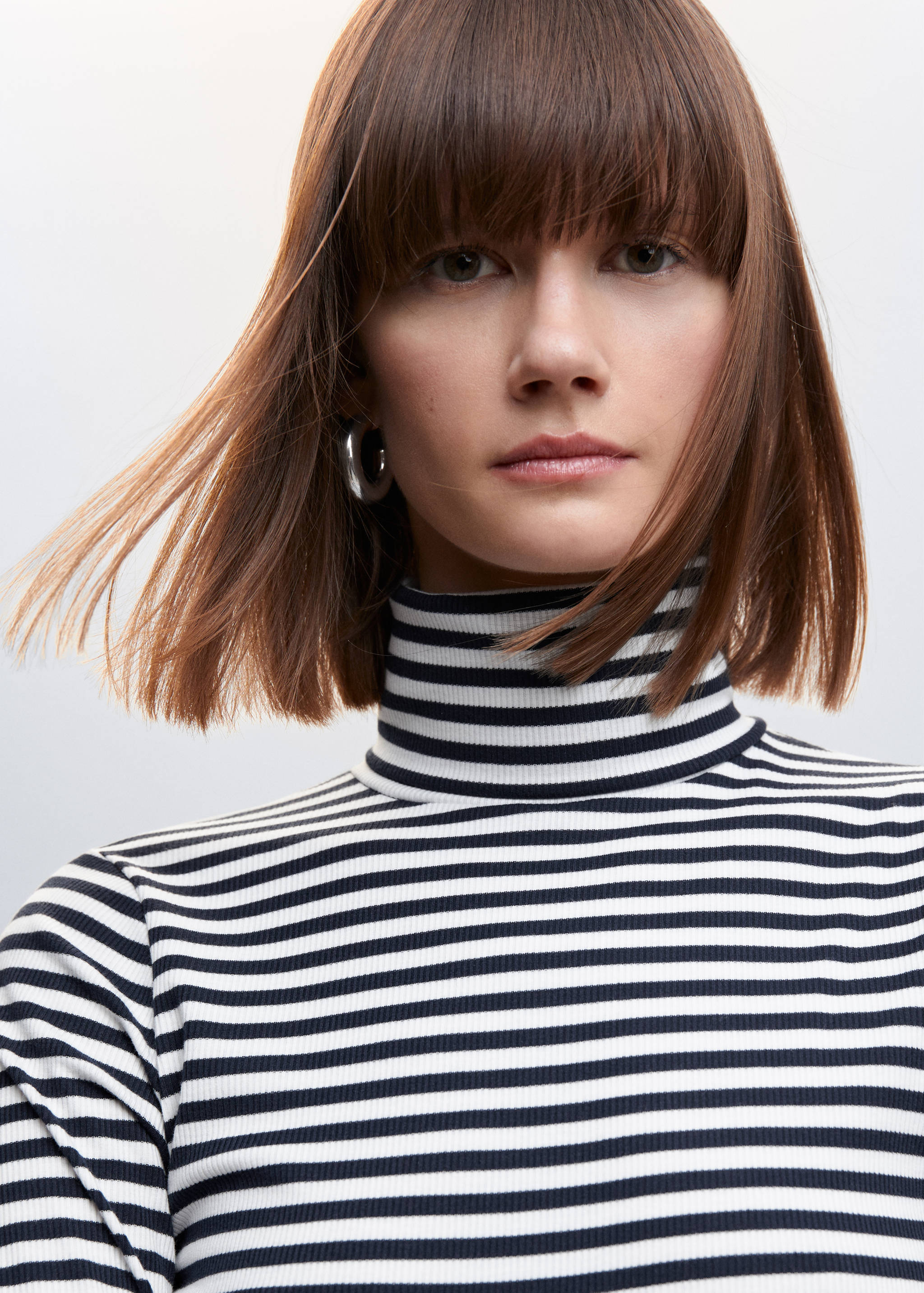 罗纹高领T恤 - null