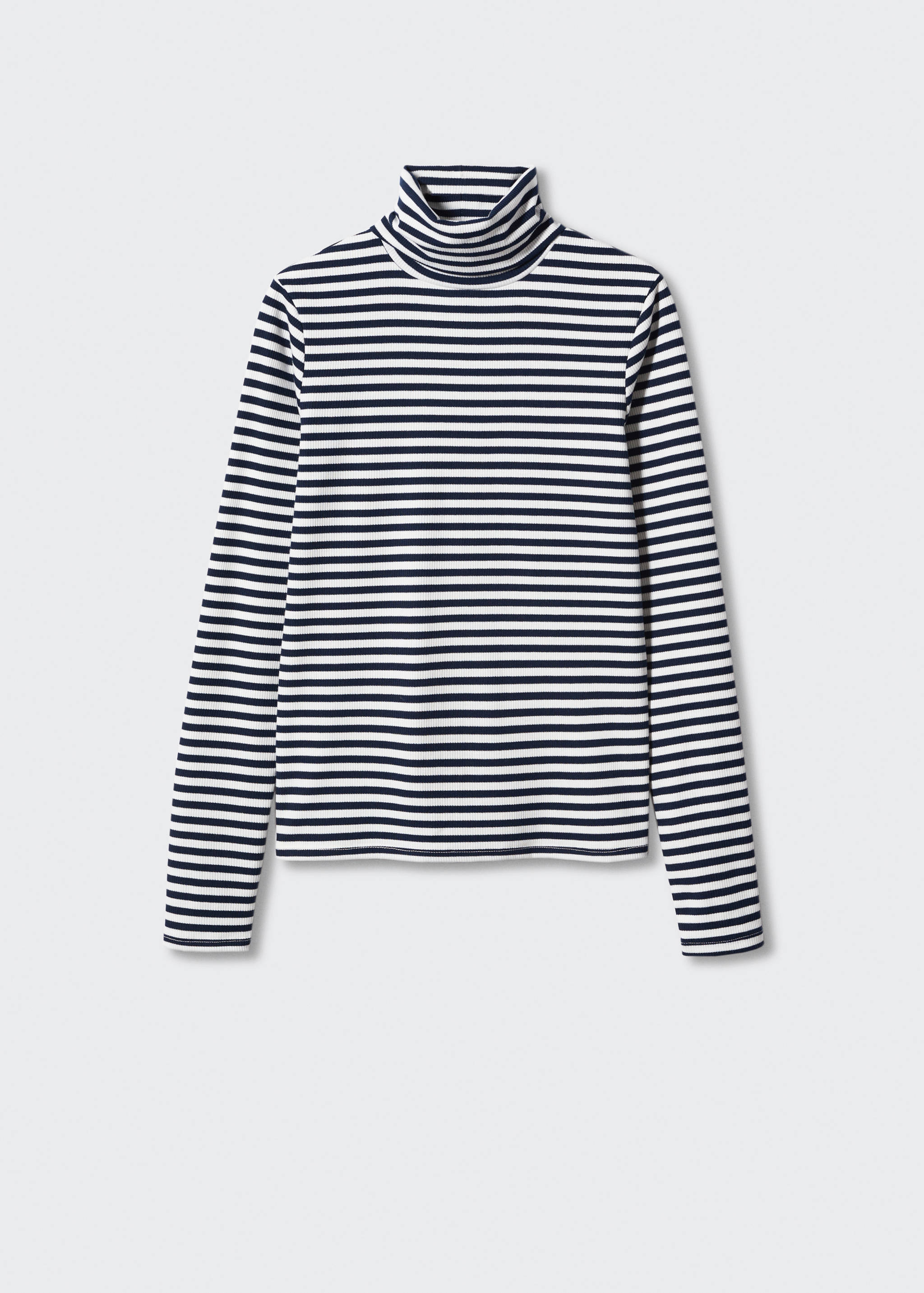 罗纹高领T恤 - null