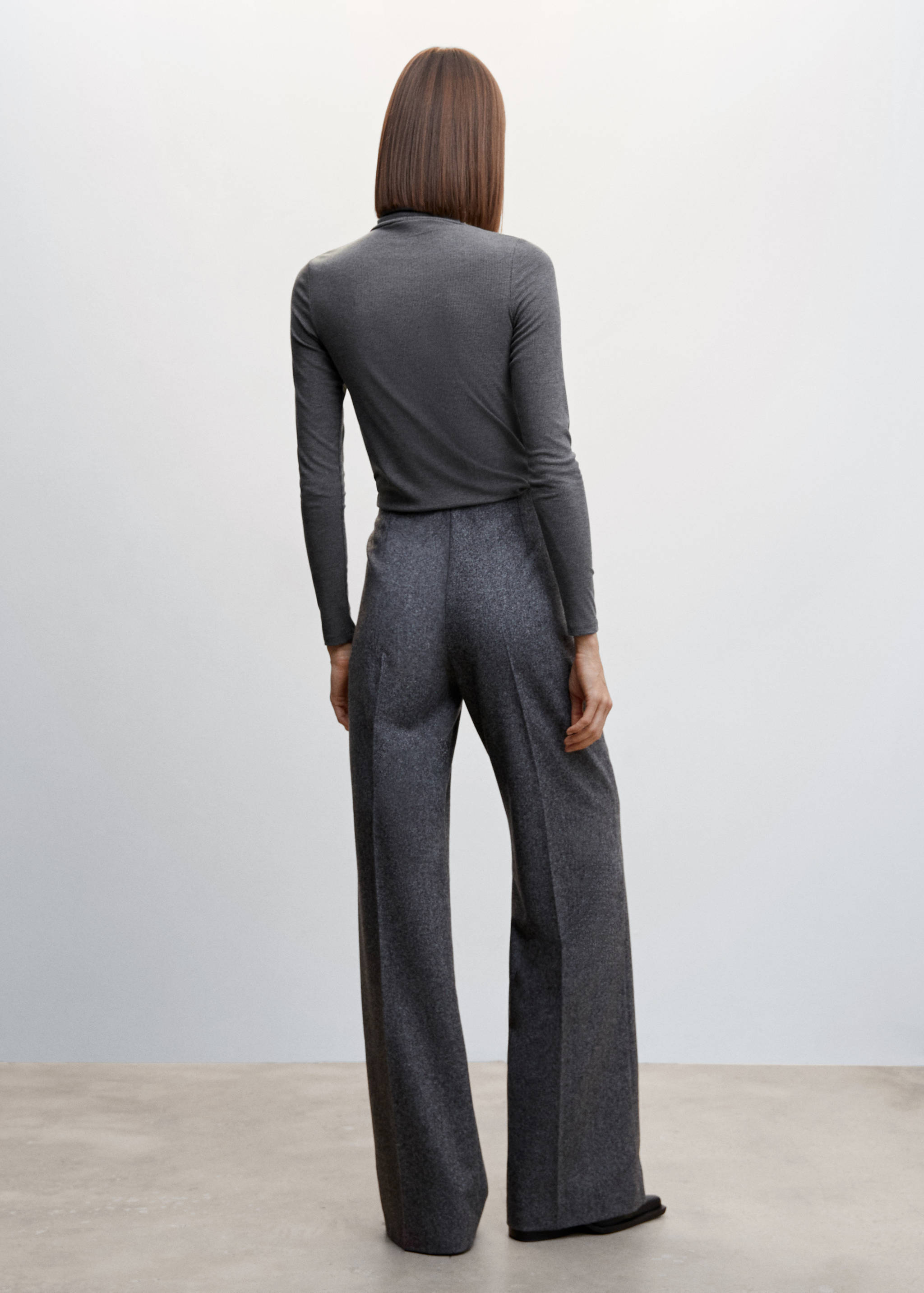 罗纹高领T恤 - null