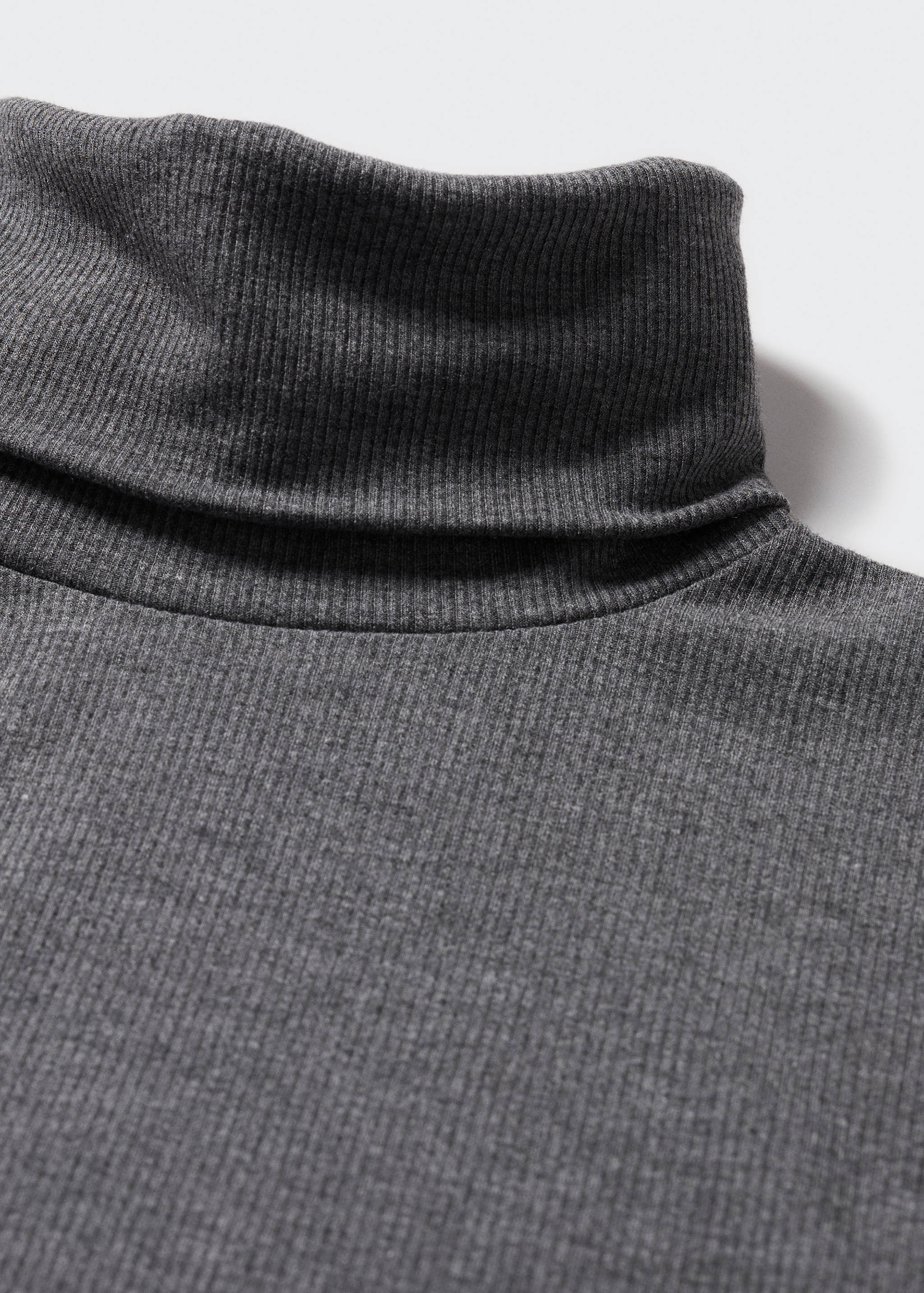 罗纹高领T恤 - null
