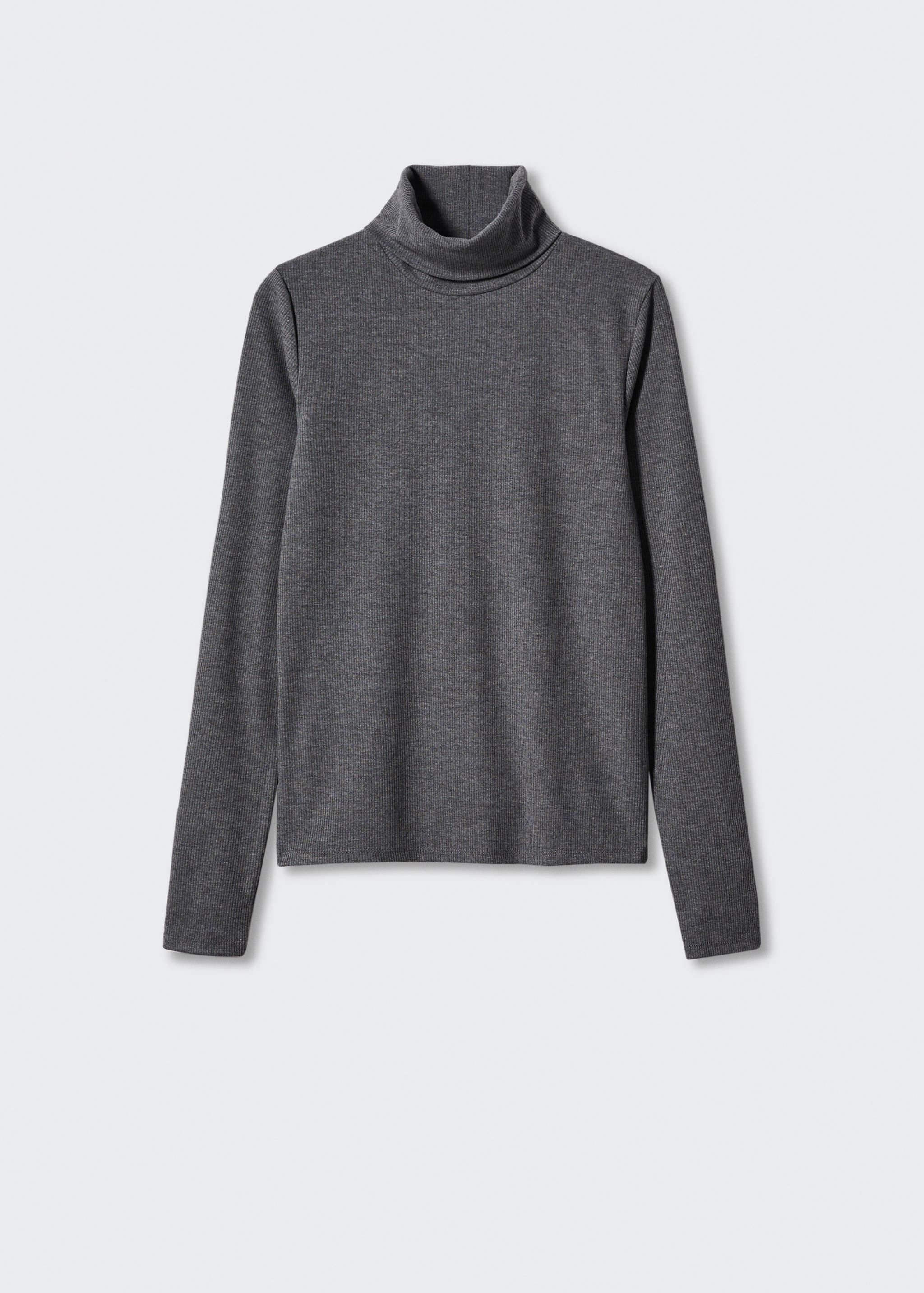 罗纹高领T恤 - null