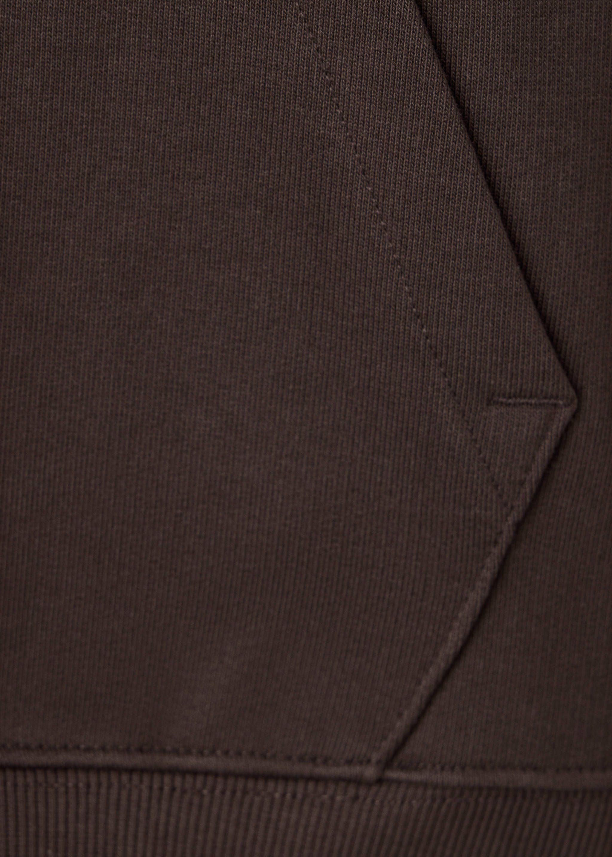 Brown sweatshirt pocket detail