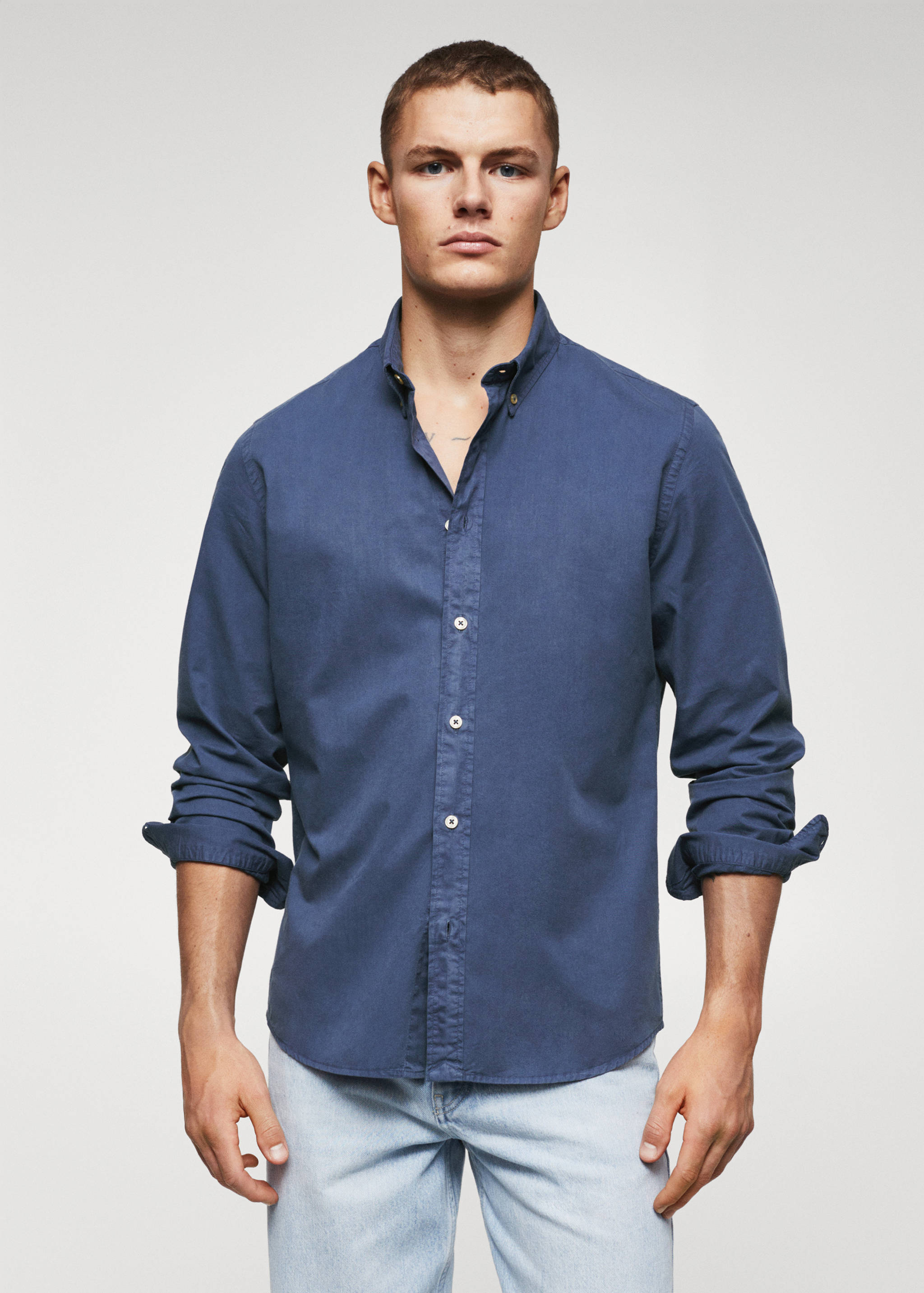 Slim fit cotton shirt - Medium plane